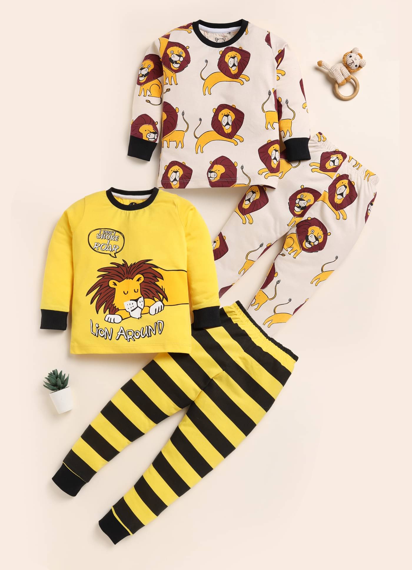 Lazy Shark Pack of 2 Boys Cotton Blend Nightsuit Set ( Yellow ) Lazy Shark Pack of 2 Boys Cotton Blend Nightsuit Set ( Yellow )