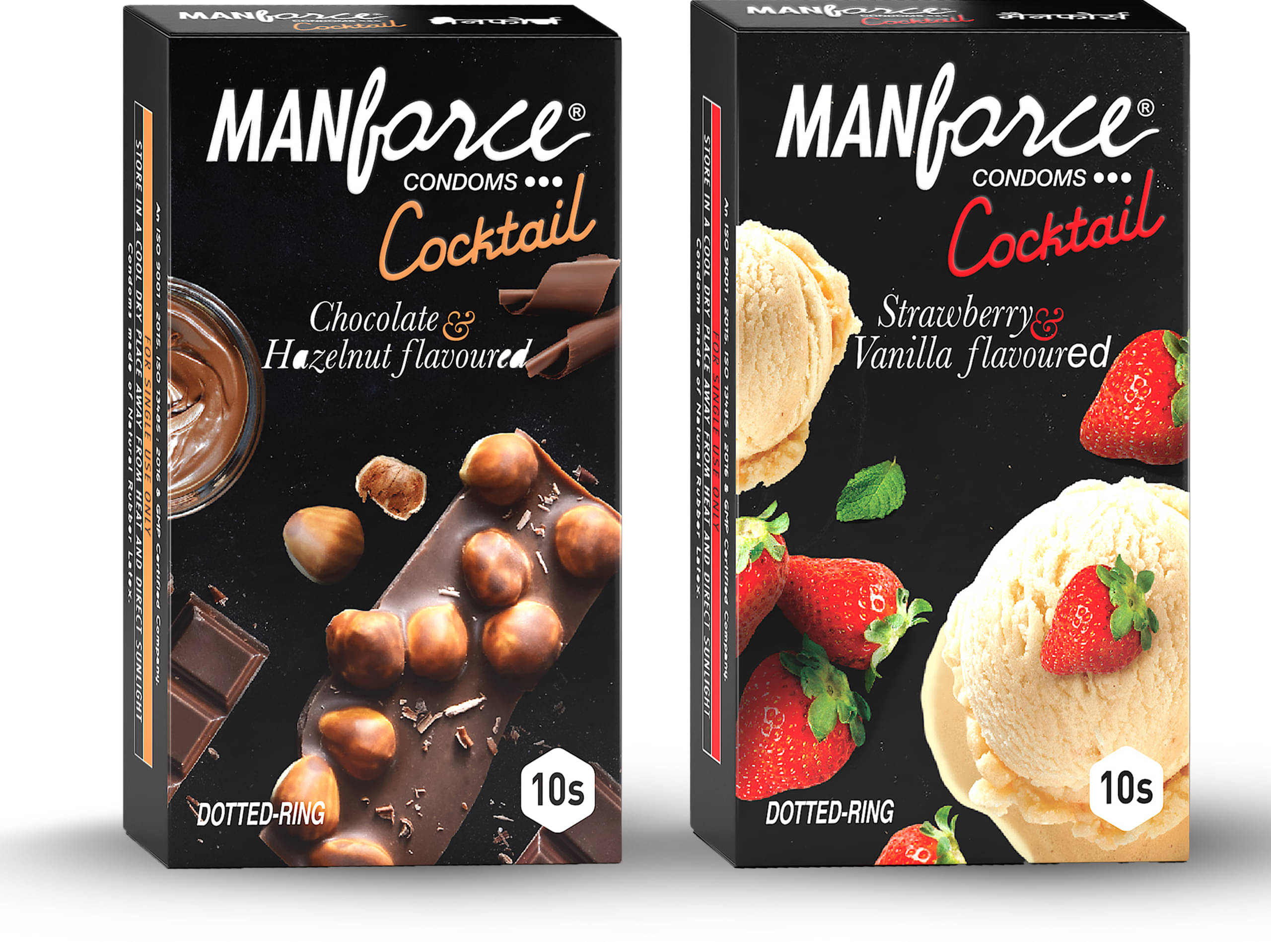 MANFORCE Cocktail Combo Pack (Hazelnut & Chocolate and Strawberry & Vanilla) Condom (Set of 2 20 Sheets) MANFORCE Cocktail Combo Pack (Hazelnut & Chocolate and Strawberry & Vanilla) Condom (Set of 2 20 Sheets)