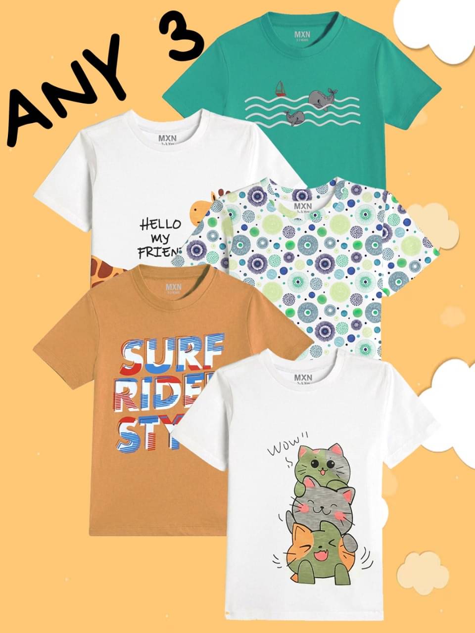     			MXN Pack of 1 Boys Cotton Blend T-Shirt ( Green )