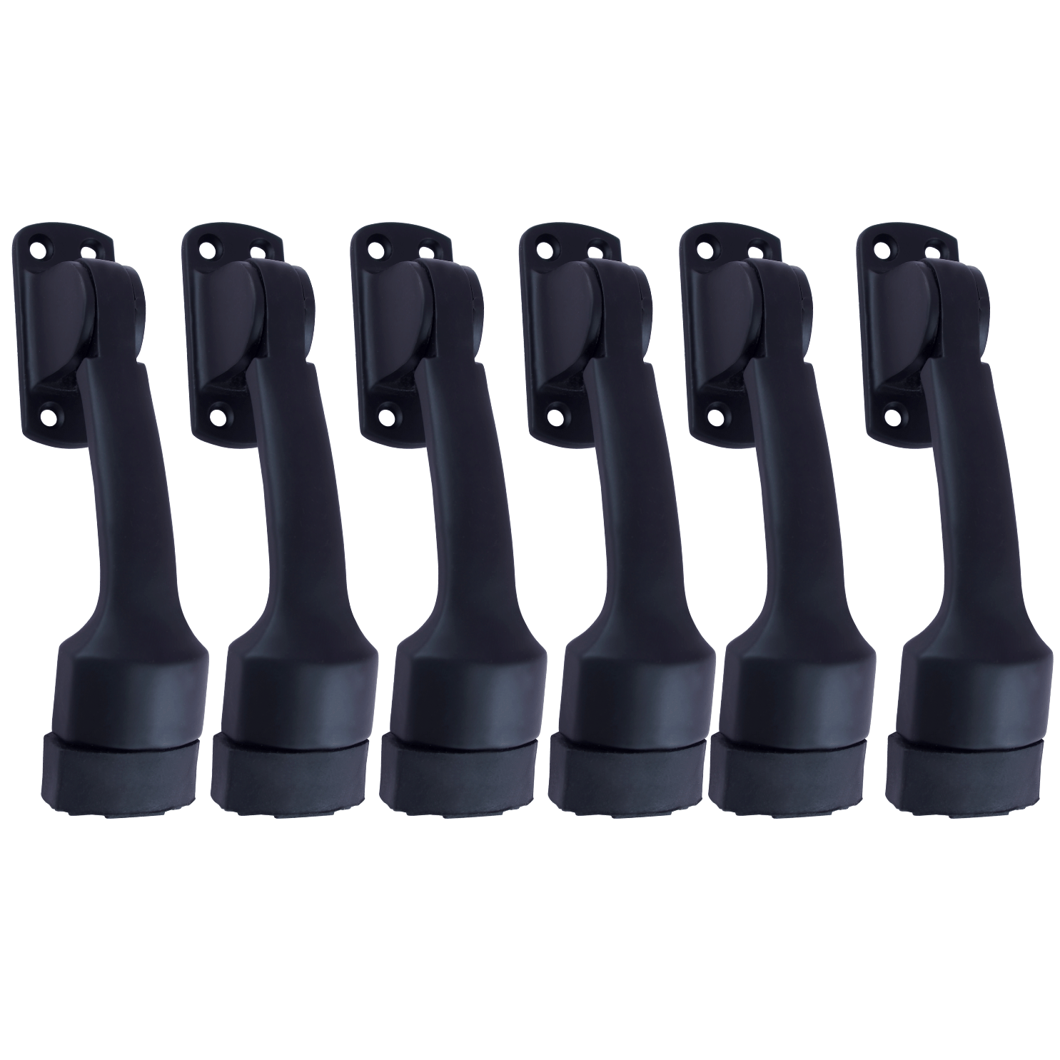     			Malaikah Royal Black Heavy Duty Gate Stopper for The Door with Rubber Grip 5-Inch Long Door Stopper for Wooden Door, Door Mounted, Pack Of 6
