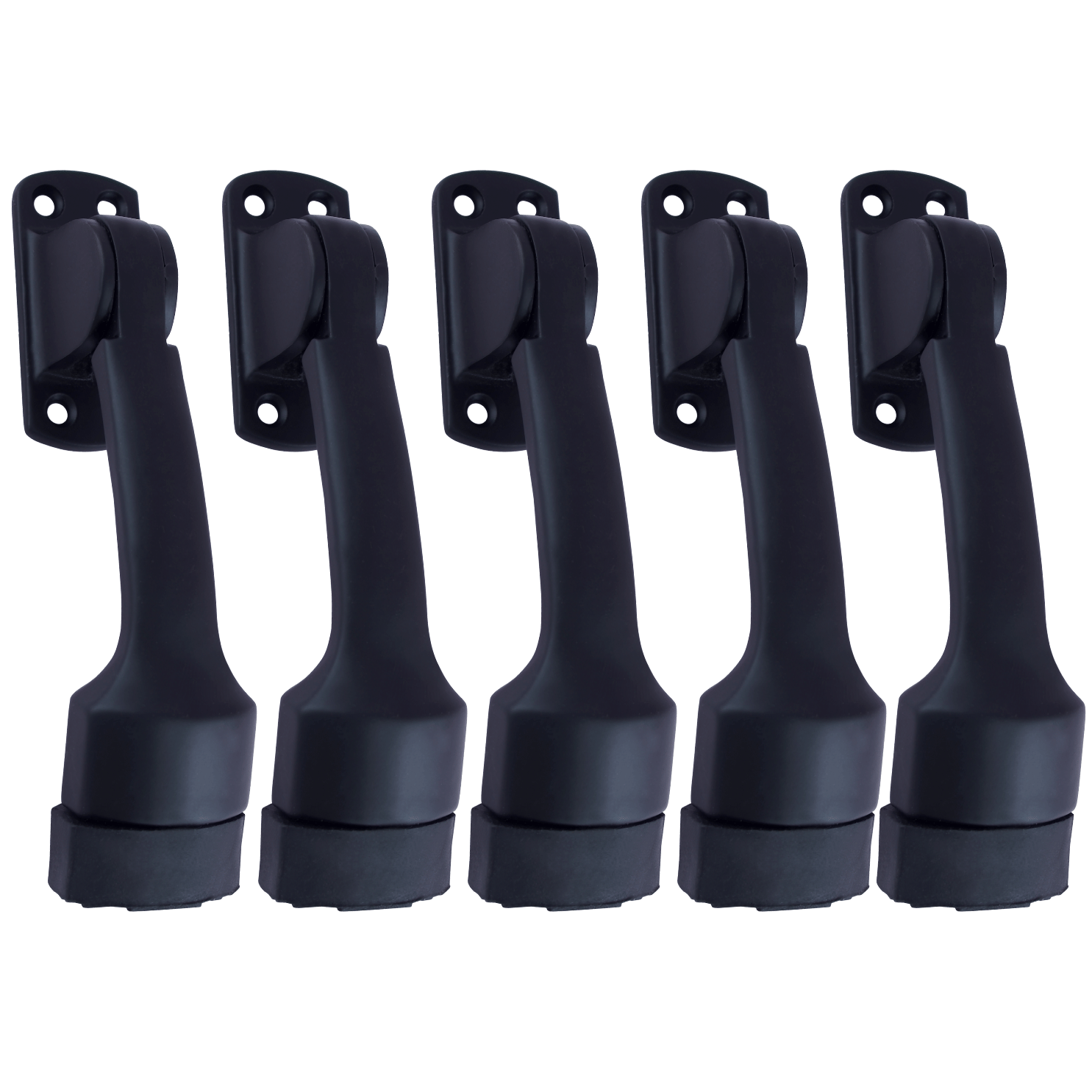     			Malaikah Royal Black Heavy Duty Gate Stopper for The Door with Rubber Grip 5-Inch Long Door Stopper for Wooden Door, Door Mounted, Pack Of 5