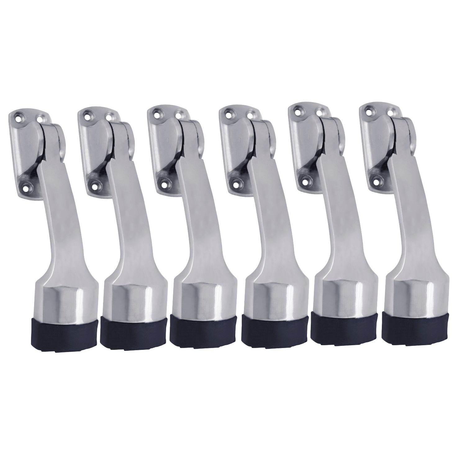 Malaikah Royal Chrome Plating Heavy Duty Gate Stopper for The Door with Rubber Grip 5-Inch Long Door Stopper for Wooden Door, Door Mounted, Pack Of 6 Malaikah Royal Chrome Plating Heavy Duty Gate Stopper for The Door with Rubber Grip 5-Inch Long Door Stopper for Wooden Door, Door Mounted, Pack Of 6