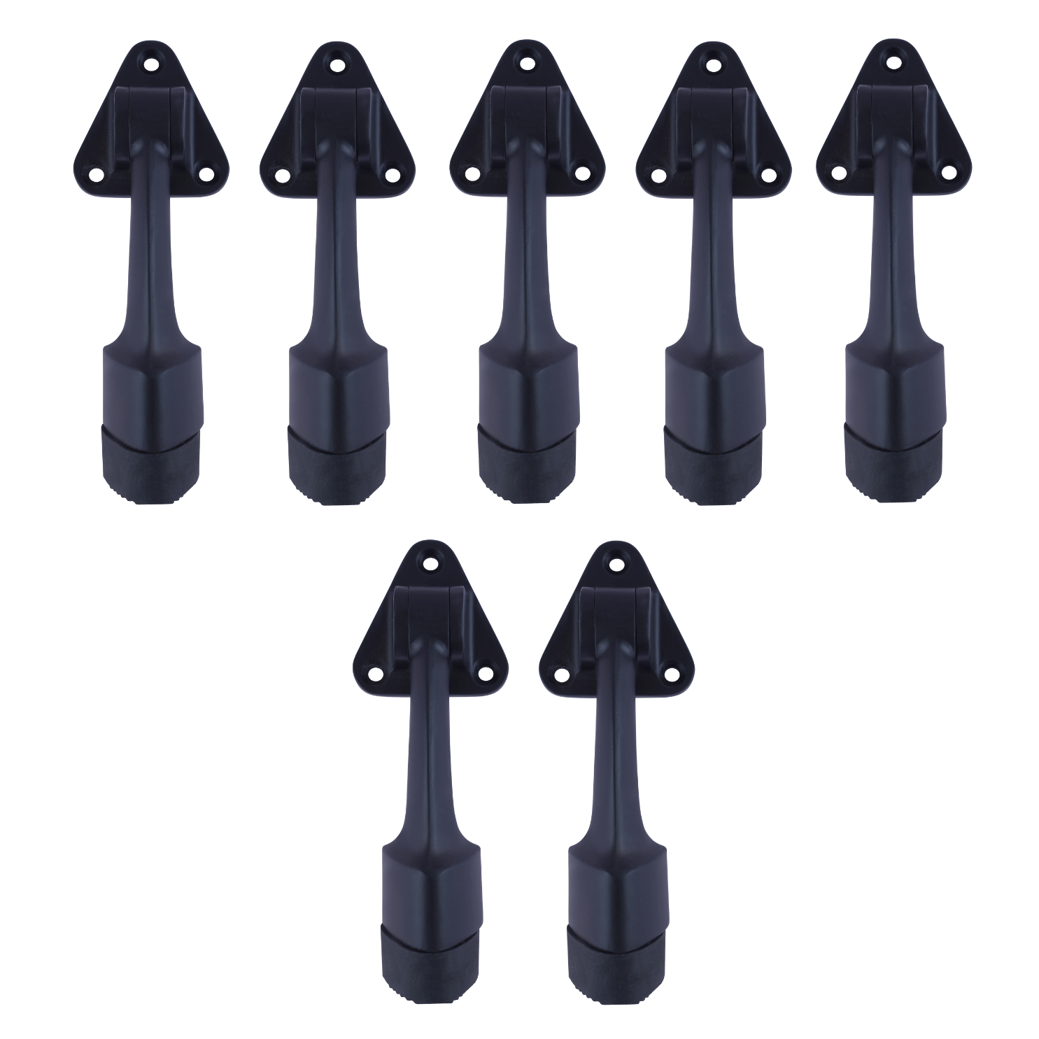 Malaikah Triangle Black Heavy Duty Gate Stopper for The Door with Rubber Grip 5-Inch Long Door Stopper for Wooden Door, Door Mounted, Pack Of 7 Malaikah Triangle Black Heavy Duty Gate Stopper for The Door with Rubber Grip 5-Inch Long Door Stopper for Wooden Door, Door Mounted, Pack Of 7