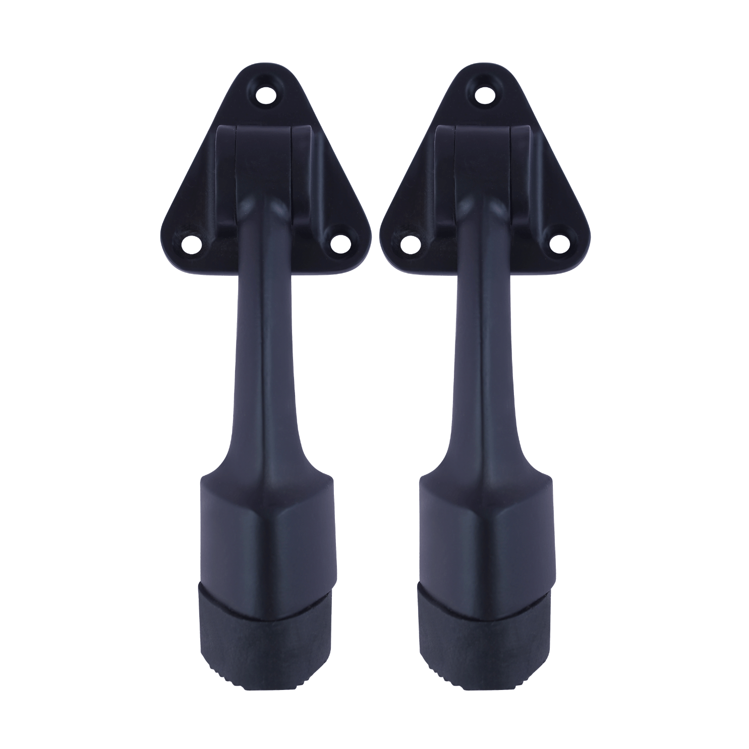 Malaikah Triangle Black Heavy Duty Gate Stopper for The Door with Rubber Grip 5-Inch Long Door Stopper for Wooden Door, Door Mounted, Pack Of 2 Malaikah Triangle Black Heavy Duty Gate Stopper for The Door with Rubber Grip 5-Inch Long Door Stopper for Wooden Door, Door Mounted, Pack Of 2