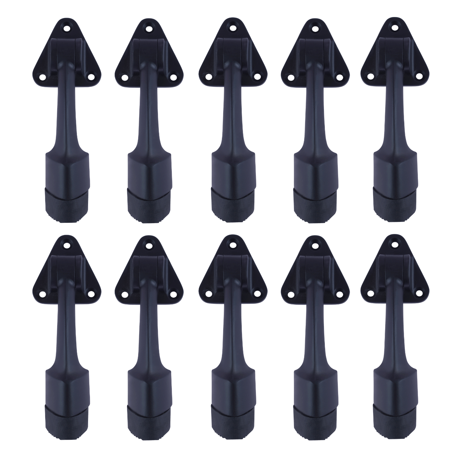 Malaikah Triangle Black Heavy Duty Gate Stopper for The Door with Rubber Grip 5-Inch Long Door Stopper for Wooden Door, Door Mounted, Pack Of 10 Malaikah Triangle Black Heavy Duty Gate Stopper for The Door with Rubber Grip 5-Inch Long Door Stopper for Wooden Door, Door Mounted, Pack Of 10