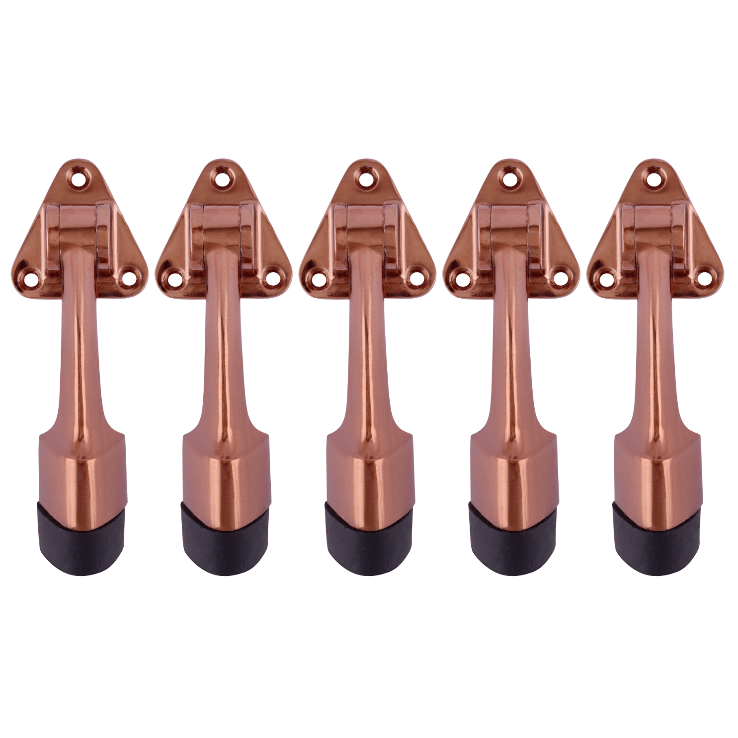 Malaikah Triangle Rose Gold Heavy Duty Gate Stopper for The Door with Rubber Grip 5-Inch Long Door Stopper for Wooden Door, Door Mounted, Pack Of 5 Malaikah Triangle Rose Gold Heavy Duty Gate Stopper for The Door with Rubber Grip 5-Inch Long Door Stopper for Wooden Door, Door Mounted, Pack Of 5