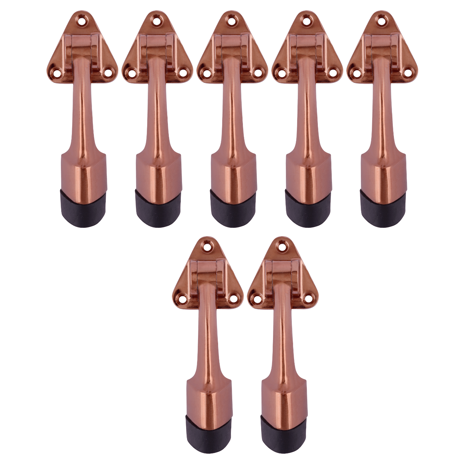 Malaikah Triangle Rose Gold Heavy Duty Gate Stopper for The Door with Rubber Grip 5-Inch Long Door Stopper for Wooden Door, Door Mounted, Pack Of 7 Malaikah Triangle Rose Gold Heavy Duty Gate Stopper for The Door with Rubber Grip 5-Inch Long Door Stopper for Wooden Door, Door Mounted, Pack Of 7