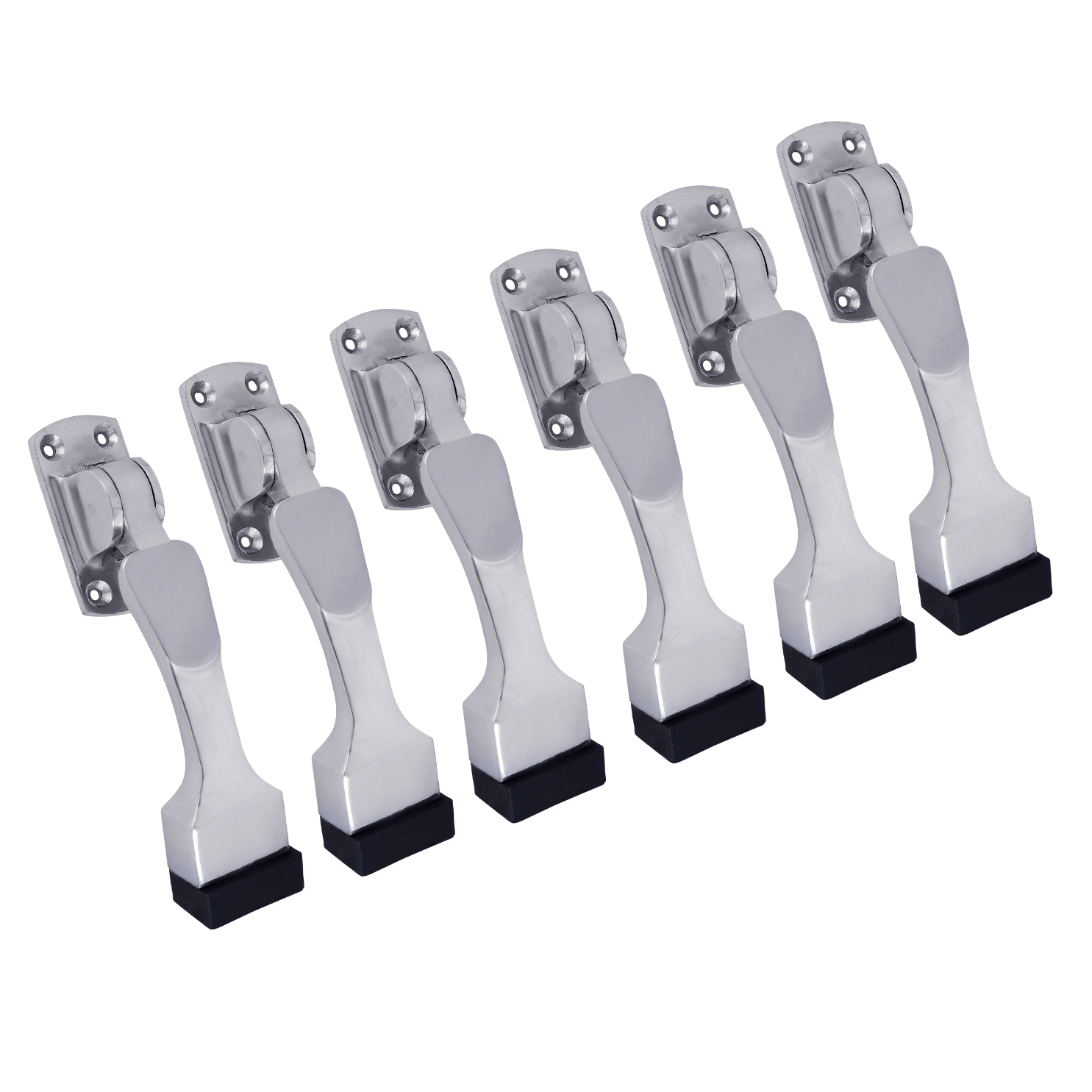 Malaikah Unique Chrome Plating Heavy Duty Gate Stopper for The Door with Rubber Grip 6-Inch Long Door Stopper for Wooden Door, Door Mounted, Pack Of 6 Malaikah Unique Chrome Plating Heavy Duty Gate Stopper for The Door with Rubber Grip 6-Inch Long Door Stopper for Wooden Door, Door Mounted, Pack Of 6
