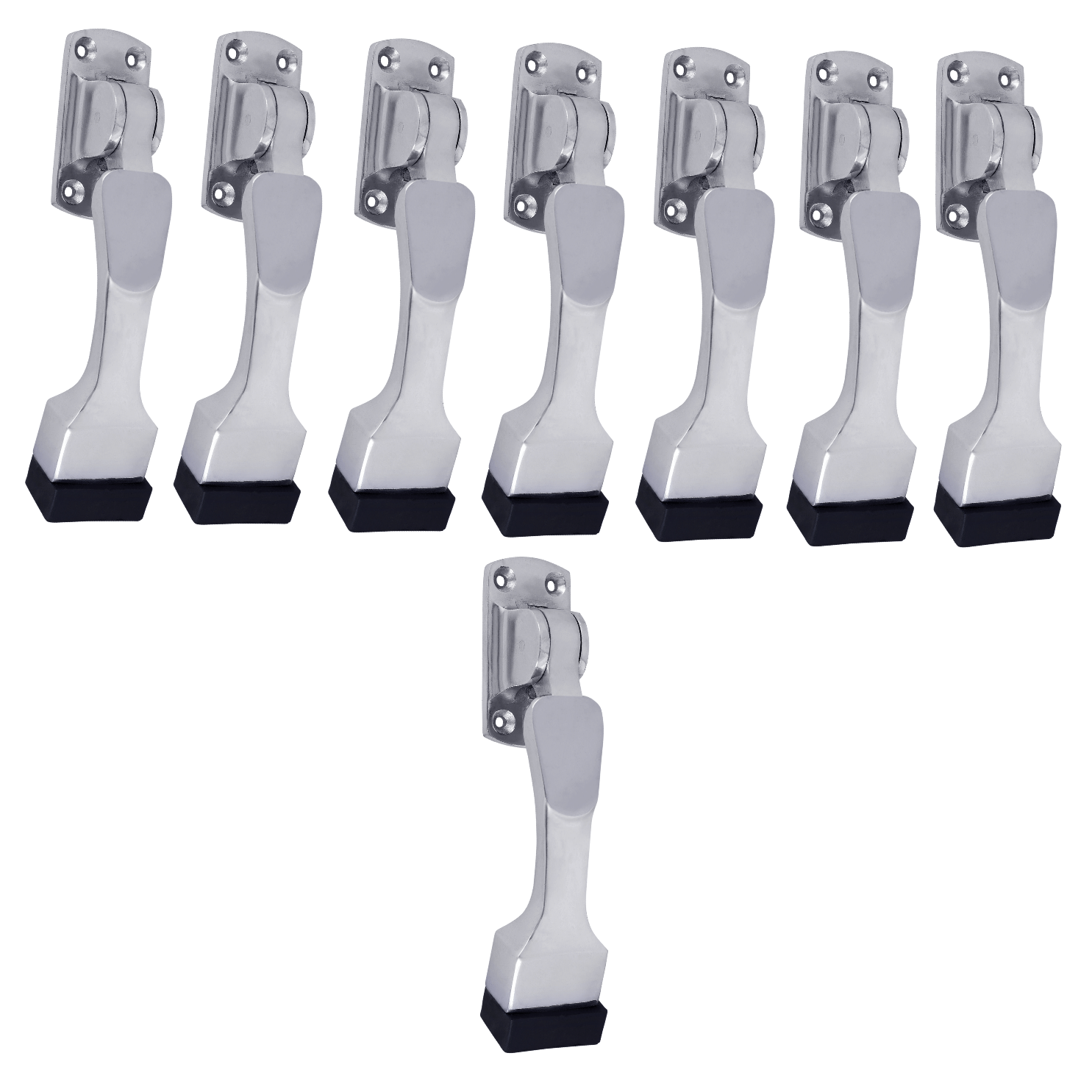 Malaikah Unique Chrome Plating Heavy Duty Gate Stopper for The Door with Rubber Grip 6-Inch Long Door Stopper for Wooden Door, Door Mounted, Pack Of 8     			Malaikah Unique Chrome Plating Heavy Duty Gate Stopper for The Door with Rubber Grip 6-Inch Long Door Stopper for Wooden Door, Door Mounted, Pack Of 8