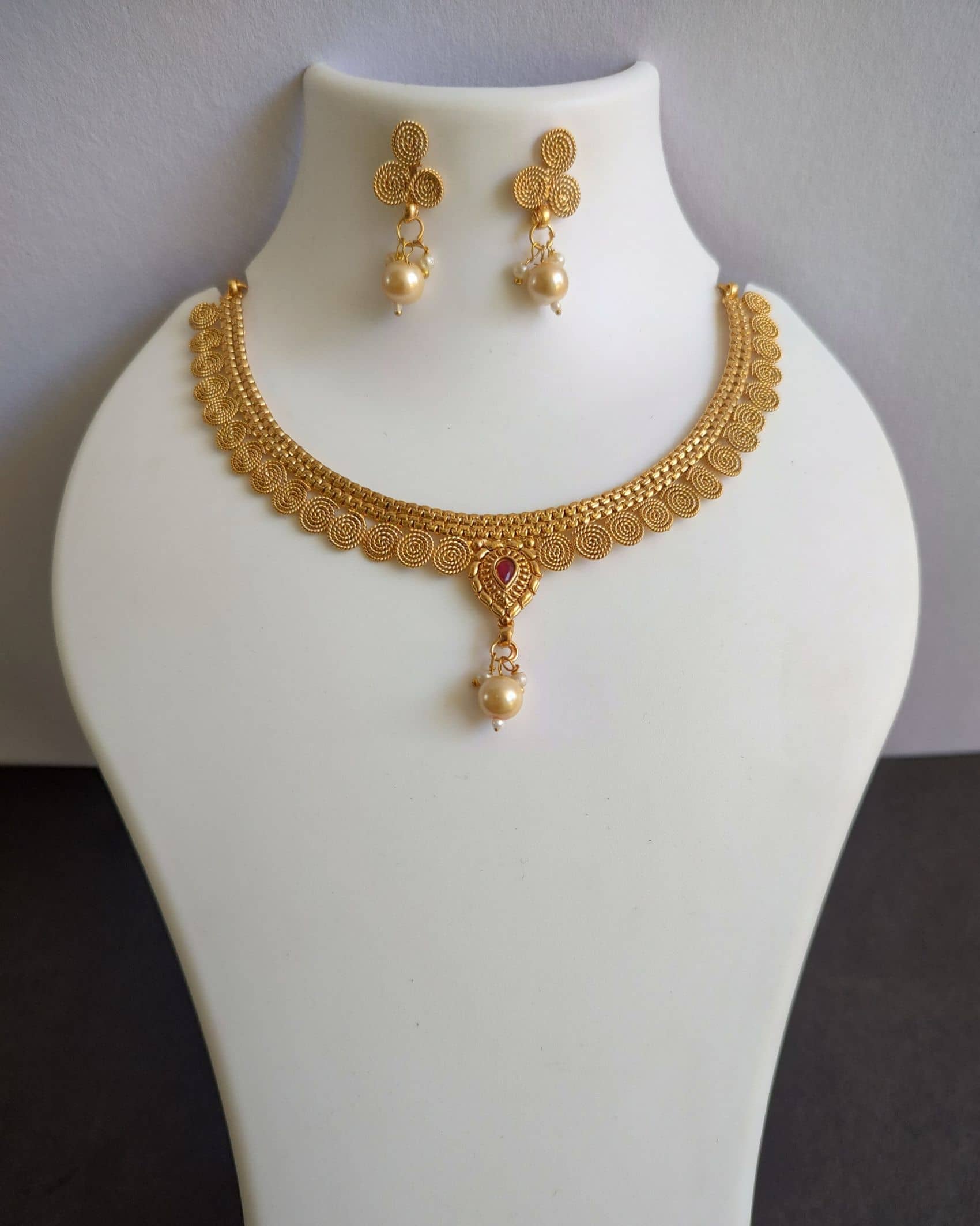 Pamadhya Gold Copper Necklace Set ( Pack of 1 )