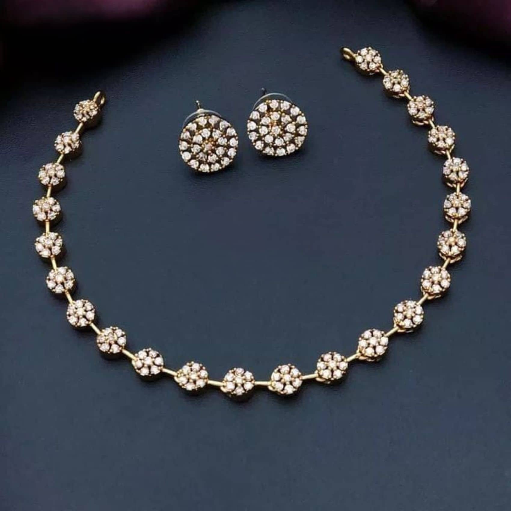 Pamadhya Golden Copper Necklace Set ( Pack of 1 )