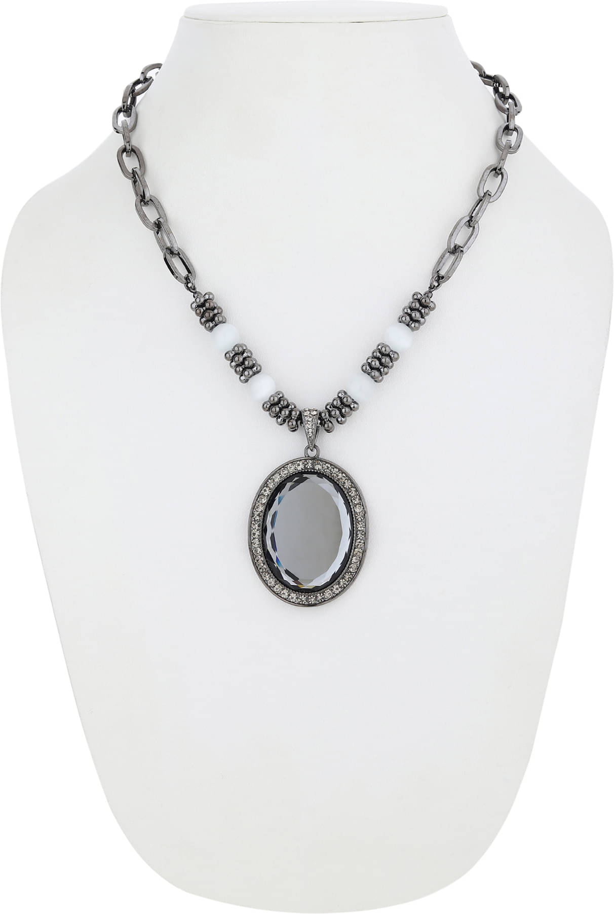     			Rhosyn Gray Metal Necklace Set ( Pack of 1 )