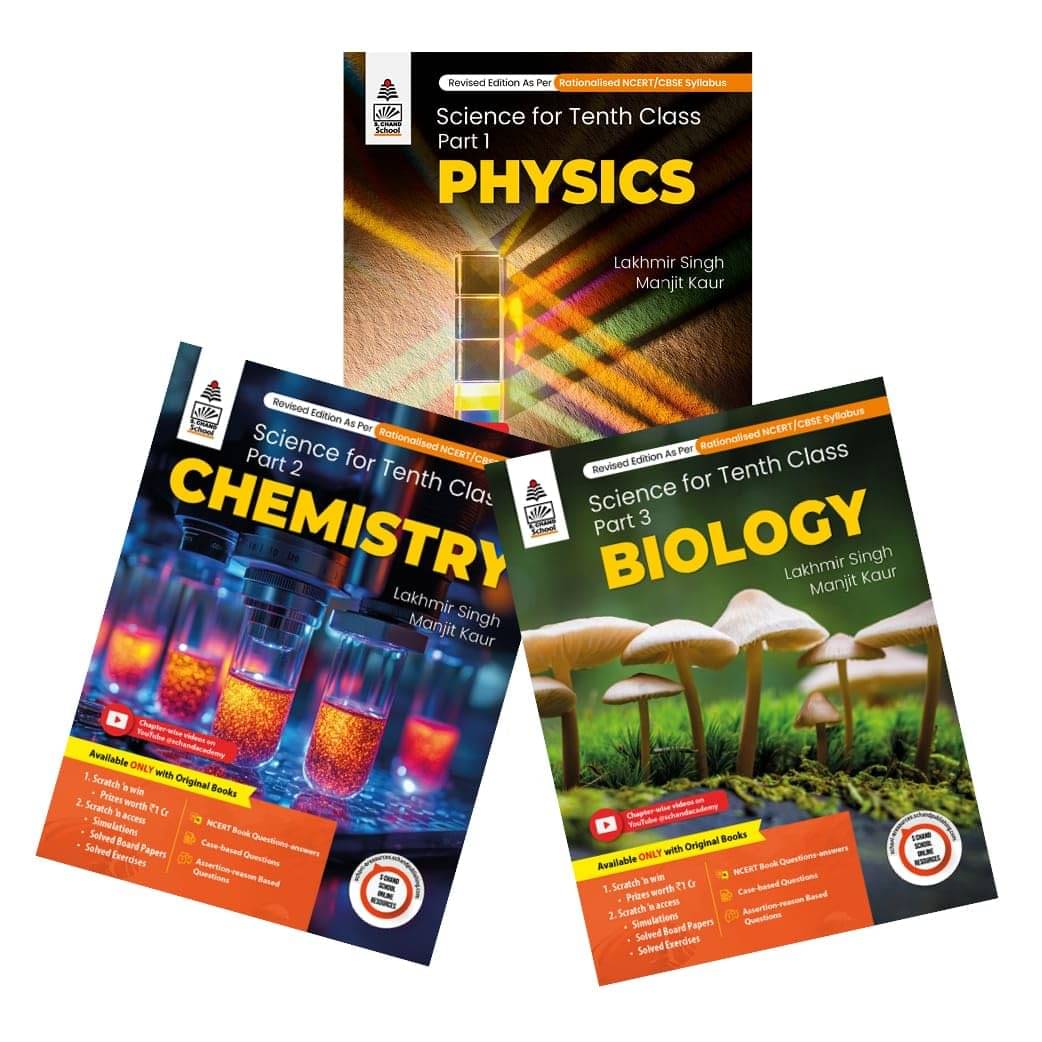 S Chand's Lakhmir Singh Science Class 10 Part 1 Physics + Part 2 Chemistry + Part 3 Biology - Set of 3 Books (For 2025-26 Exam) S Chand's Lakhmir Singh Science Class 10 Part 1 Physics + Part 2 Chemistry + Part 3 Biology - Set of 3 Books (For 2025-26 Exam)