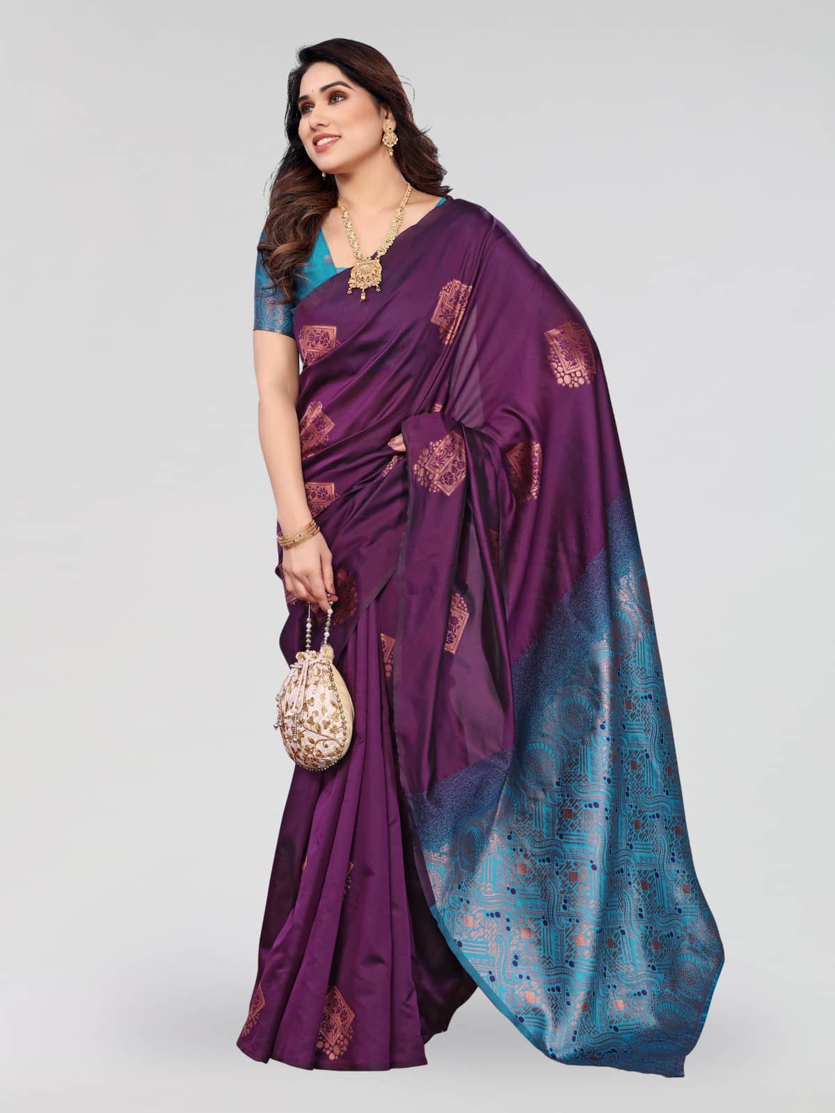 SARIK  FASHION Banarasi Silk Woven Saree With Unstitched Blouse Piece ( Wine ) - Sarees | Buy online on ZillyBuy