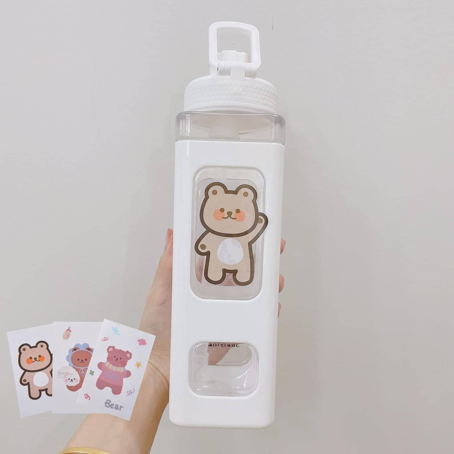 Stysol Antic Square water bottle White Plastic Fridge Water Bottle 1000 mL ( Set of 1 ) Stysol Antic Square water bottle White Plastic Fridge Water Bottle 1000 mL ( Set of 1 )
