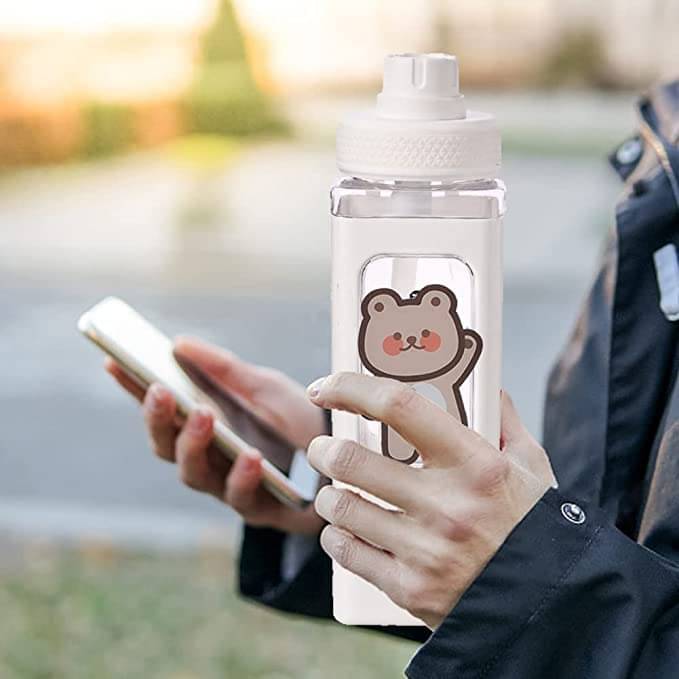 Stysol Square bottle set of 1 White Plastic Water Bottle 1000 mL ( Set of 1 ) Stysol Square bottle set of 1 White Plastic Water Bottle 1000 mL ( Set of 1 )