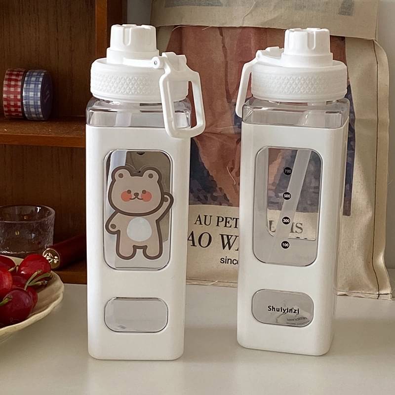 Stysol Square bottle set of 1 White Plastic Fridge Water Bottle 1000 mL ( Set of 1 ) Stysol Square bottle set of 1 White Plastic Fridge Water Bottle 1000 mL ( Set of 1 )