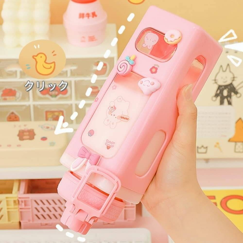     			Stysol Square bottle set of 1 Pink Plastic Water Bottle 1000 mL ( Set of 1 )
