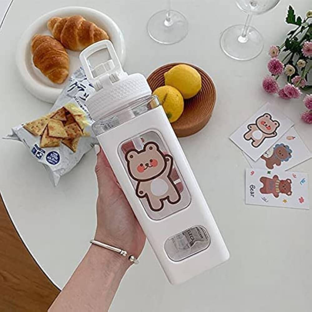     			Stysol Square bottle set of 1 White Plastic Fridge Water Bottle 1000 mL ( Set of 1 )
