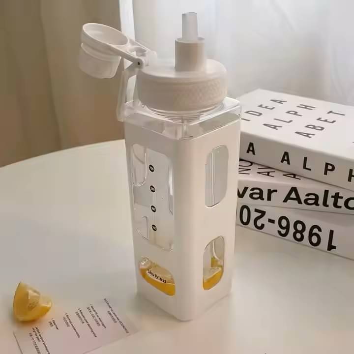     			Stysol Square bottle set of 1 White Plastic Water Bottle 1000 mL ( Set of 1 )