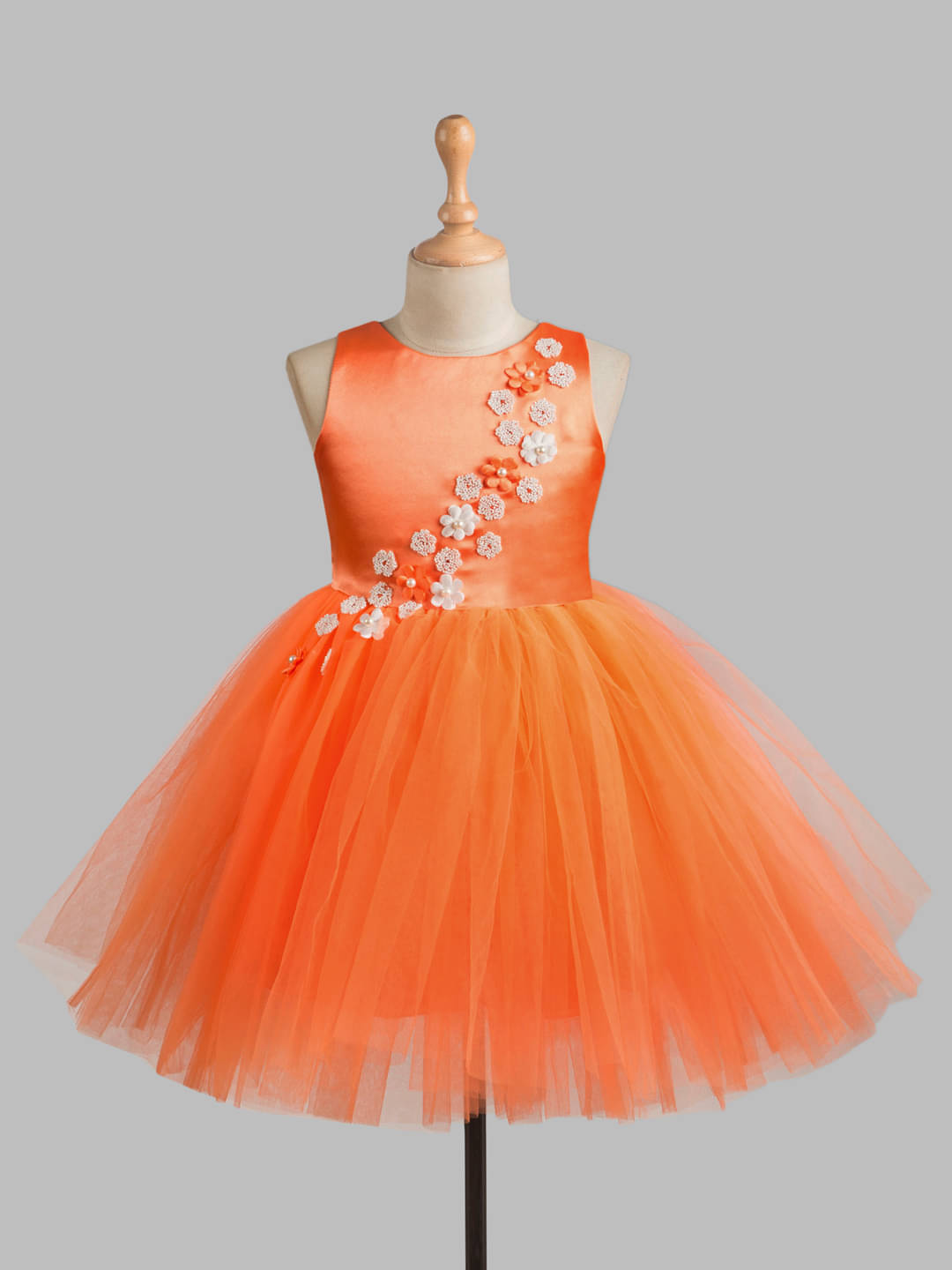     			Toy Balloon Kids Net Dress For Baby Girls ( Pack of 1 , Orange )