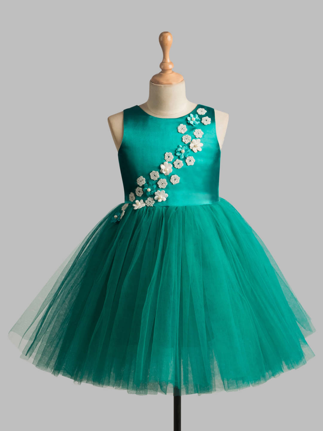     			Toy Balloon Kids Net Dress For Girls ( Pack of 1 , Green )