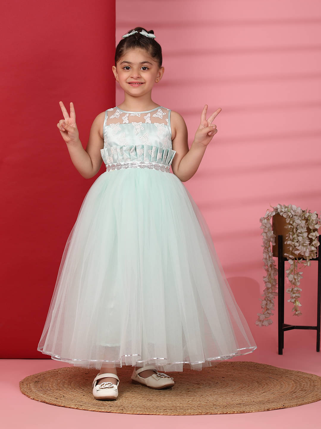     			Toy Balloon Kids Net Gown For Girls ( Pack of 1 , Sea Green )