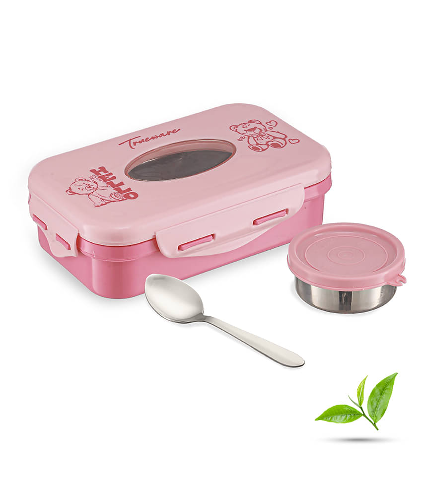 Trueware Alfa Plastic & Stainless Steel School Lunch Boxes 2 - Container ( Pack of 1 ) Trueware Alfa Plastic & Stainless Steel School Lunch Boxes 2 - Container ( Pack of 1 )