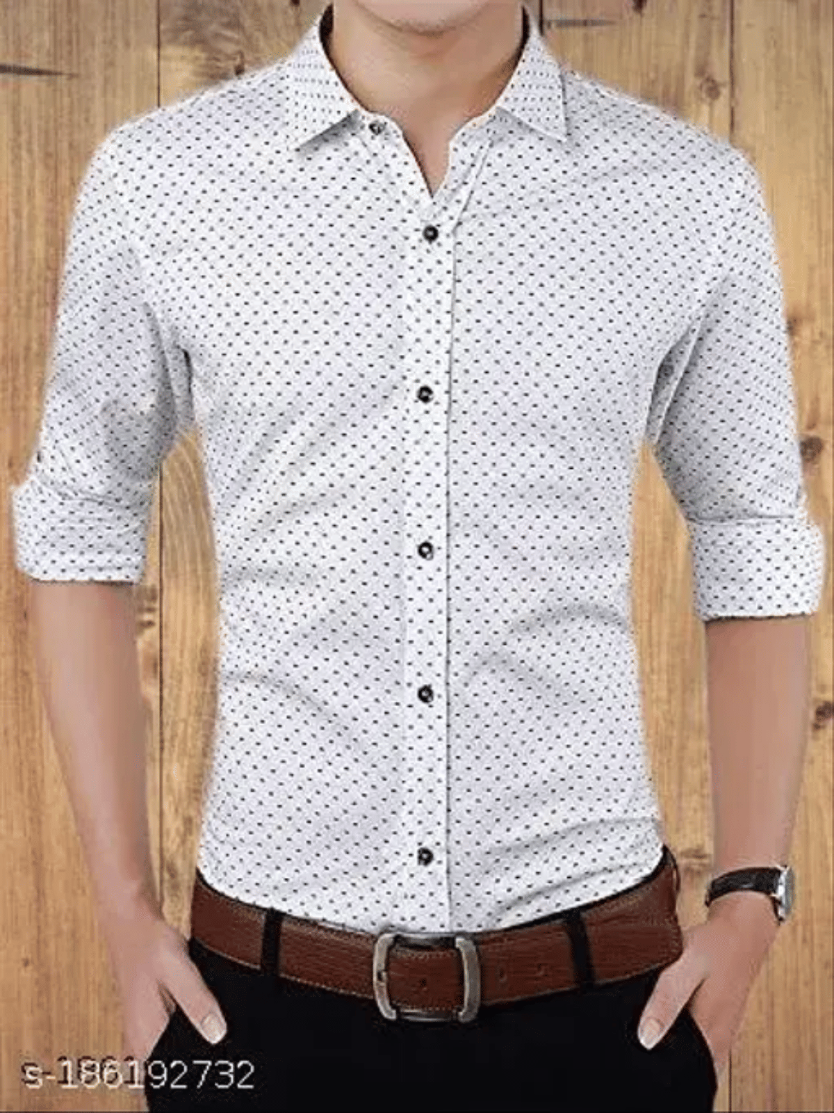 pranat Cotton Blend Slim Fit Printed Full Sleeves Men's Casual Shirt - White ( Pack of 1 )