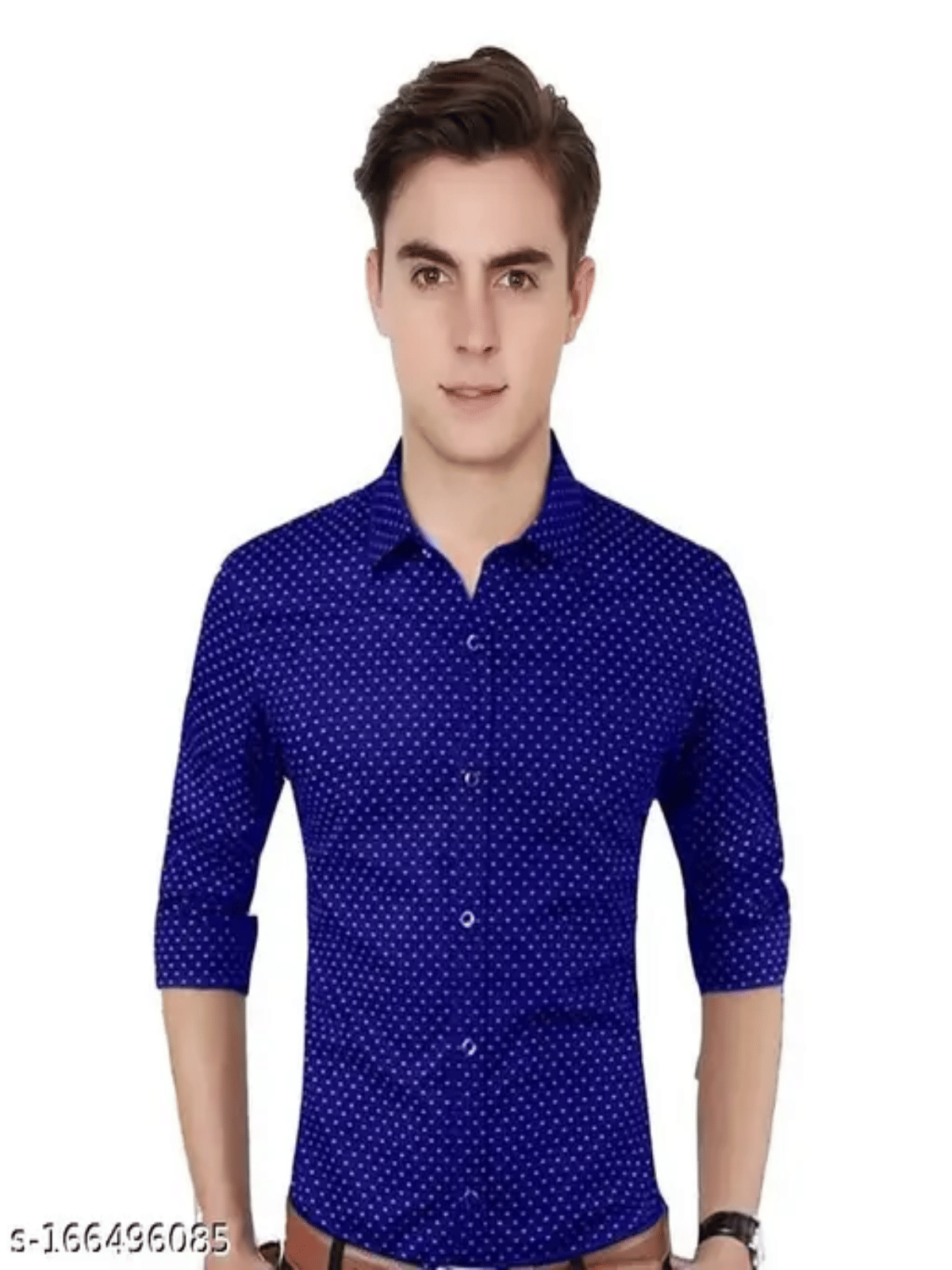 pranat Cotton Blend Slim Fit Printed Full Sleeves Men's Casual Shirt - Blue ( Pack of 1 )