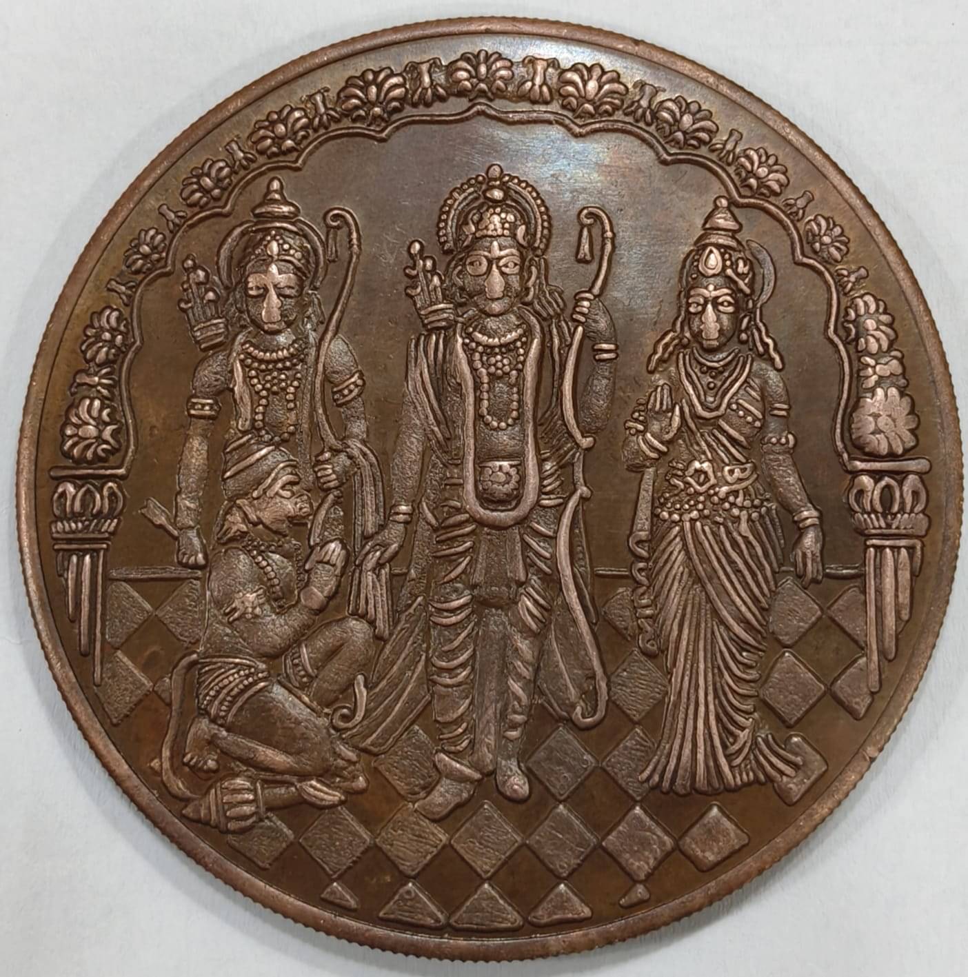 1818 EAST INDIA COMPANY RAM DARBAR 100 GRAM TOKEN RARE BEAUTIFUL COIN 1818 EAST INDIA COMPANY RAM DARBAR 100 GRAM TOKEN RARE BEAUTIFUL COIN
