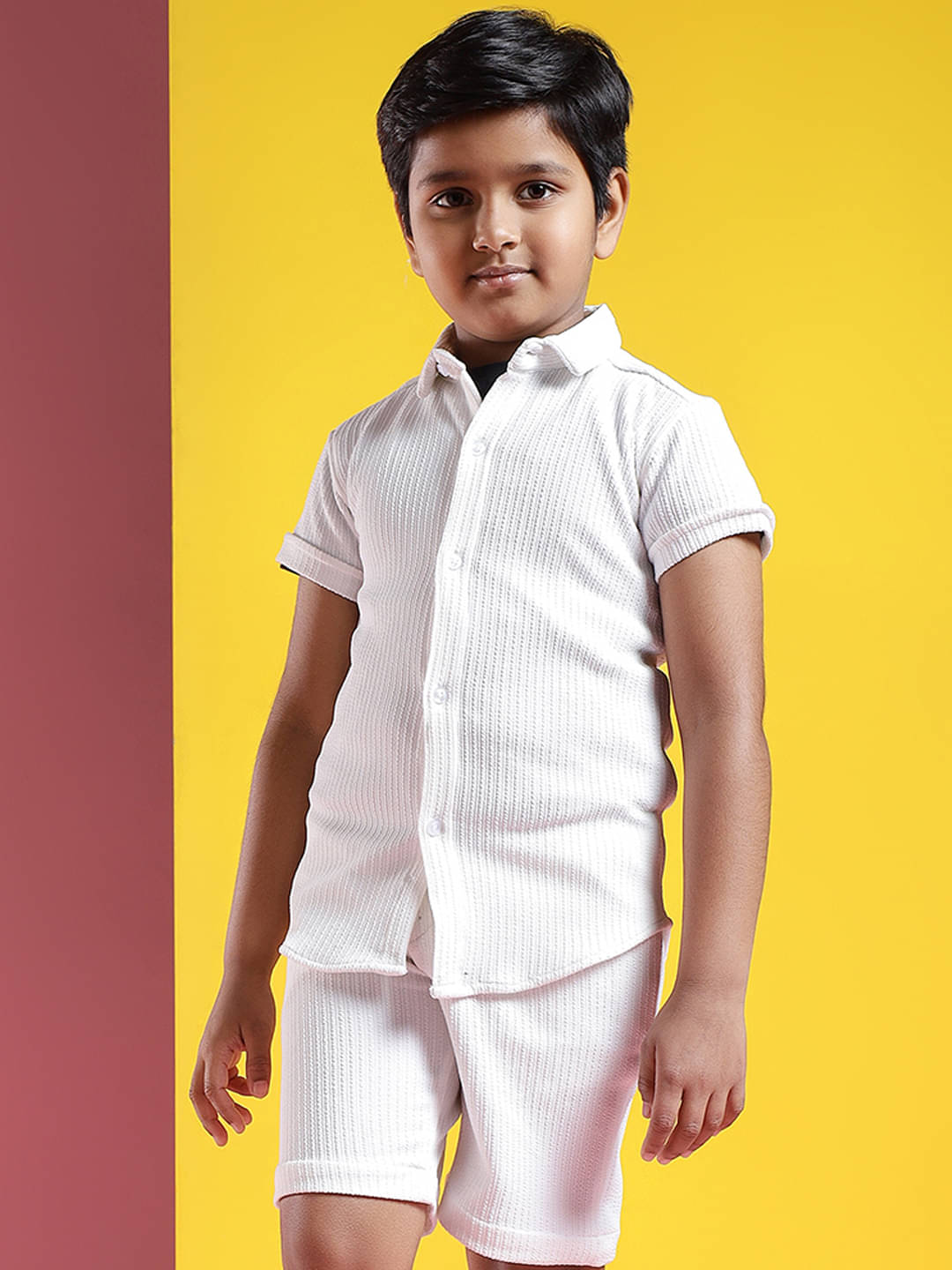    			ALY JOHN Pack of 1 Baby Boys Cotton Shirt & Shorts Set ( White )