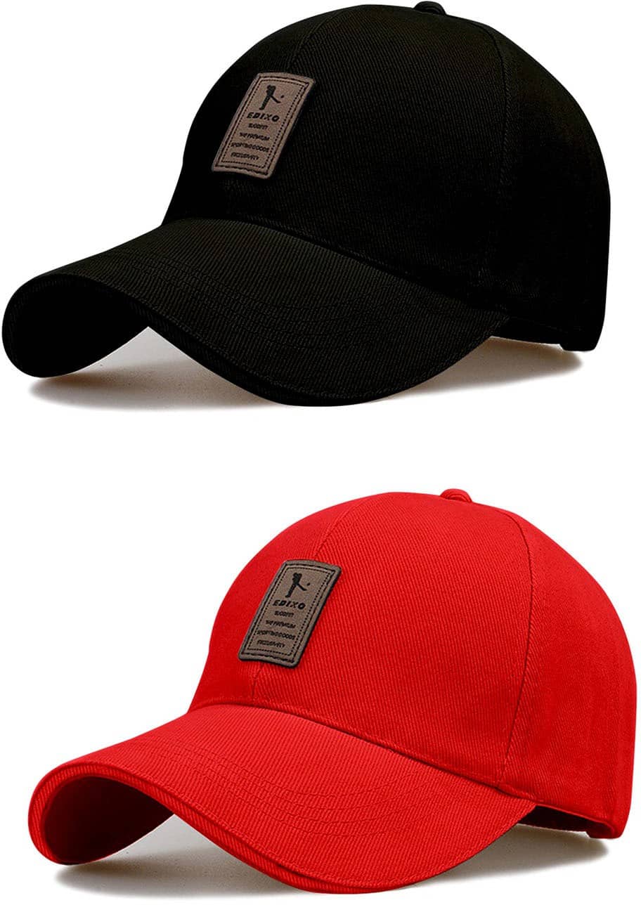 Alamos Pack of 2 Cotton Men's Cap ( Red )