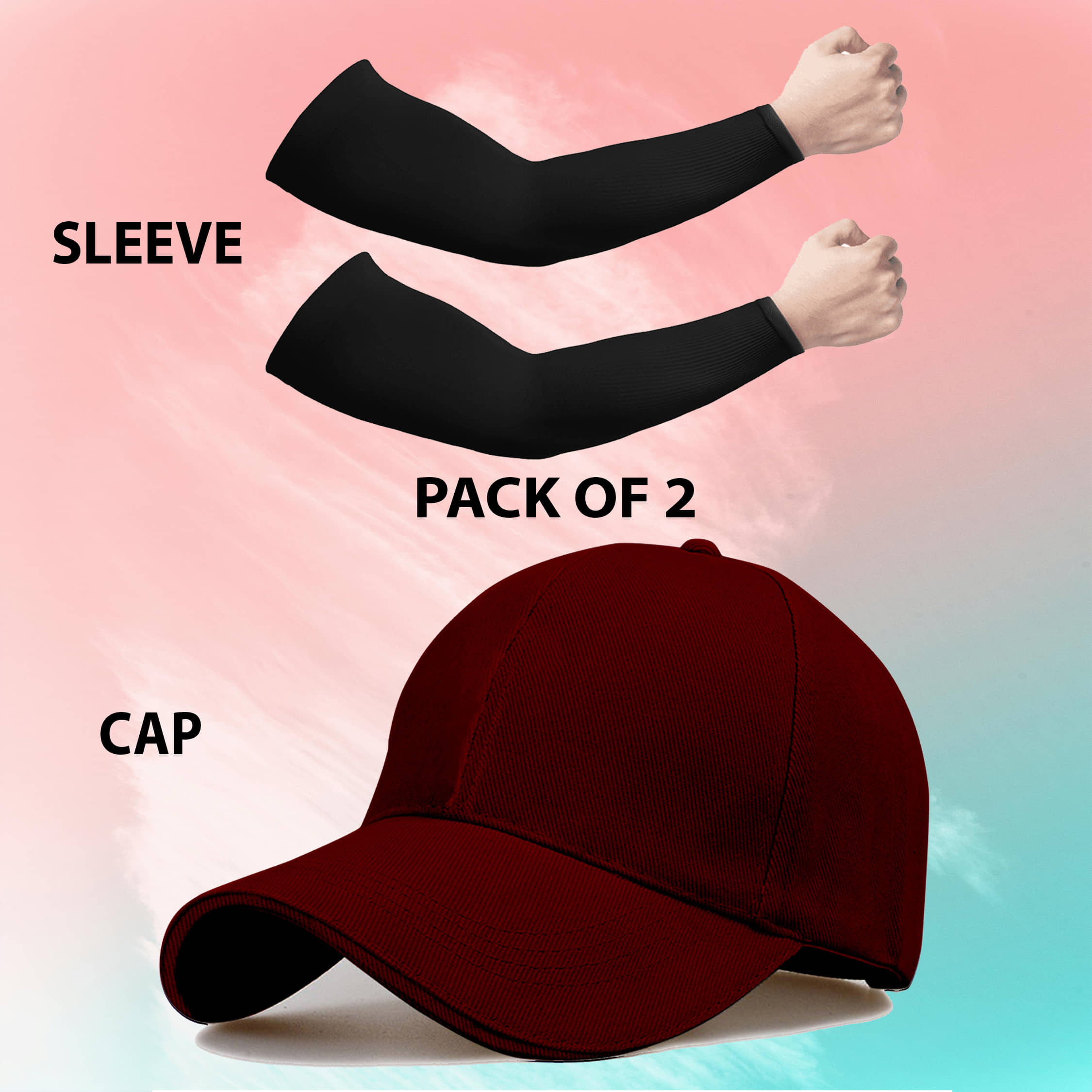 Alamos Pack of 2 Cotton Men's Cap ( Maroon )