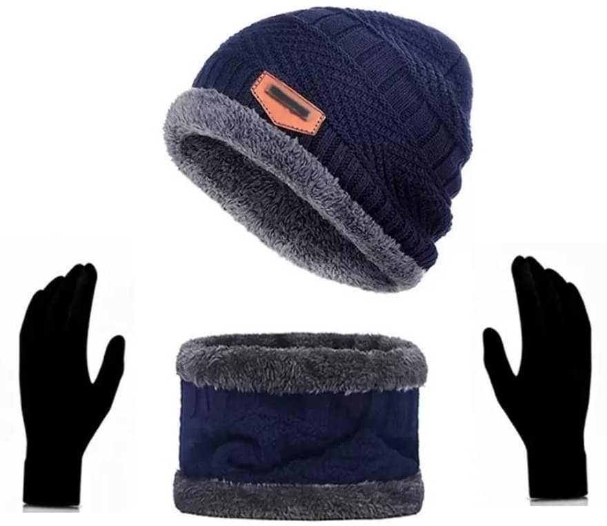     			Alamos Pack of 2 Woollen Men's Cap ( Blue )