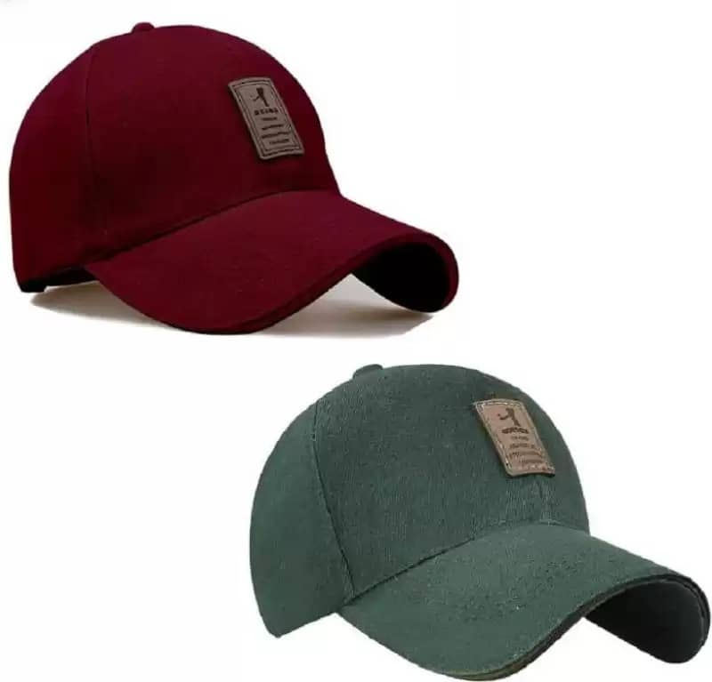Alamos Pack of 2 cotton Men's Cap ( Maroon )
