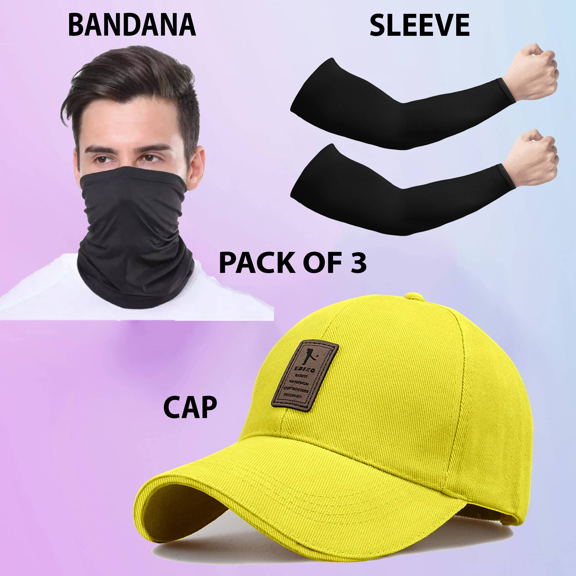 Alamos Pack of 3 Cotton Men's Cap ( Yellow ) Alamos Pack of 3 Cotton Men's Cap ( Yellow )