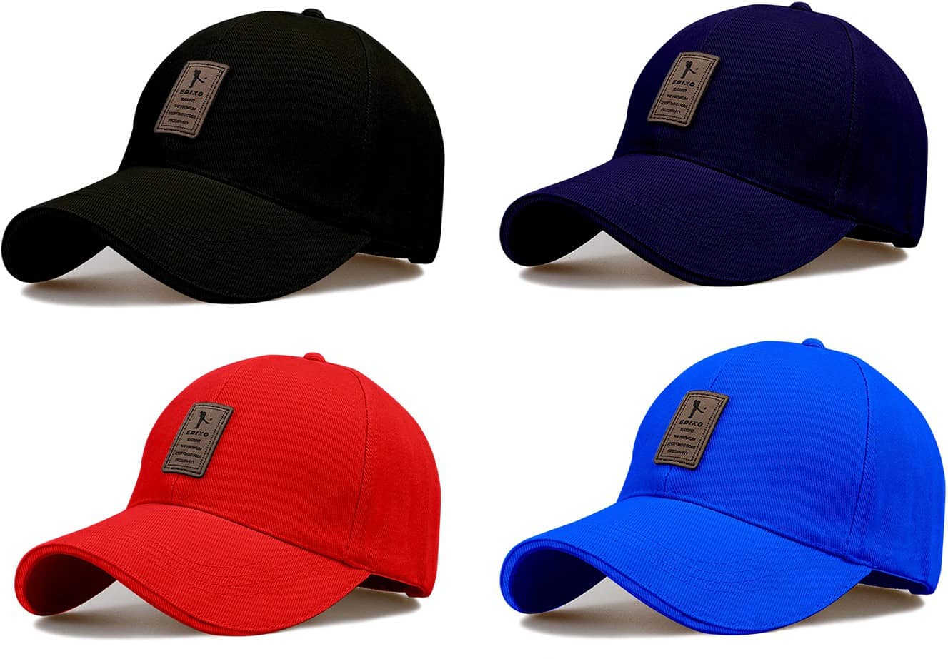 Alamos Pack of 4 Cotton Men's Cap ( Black )
