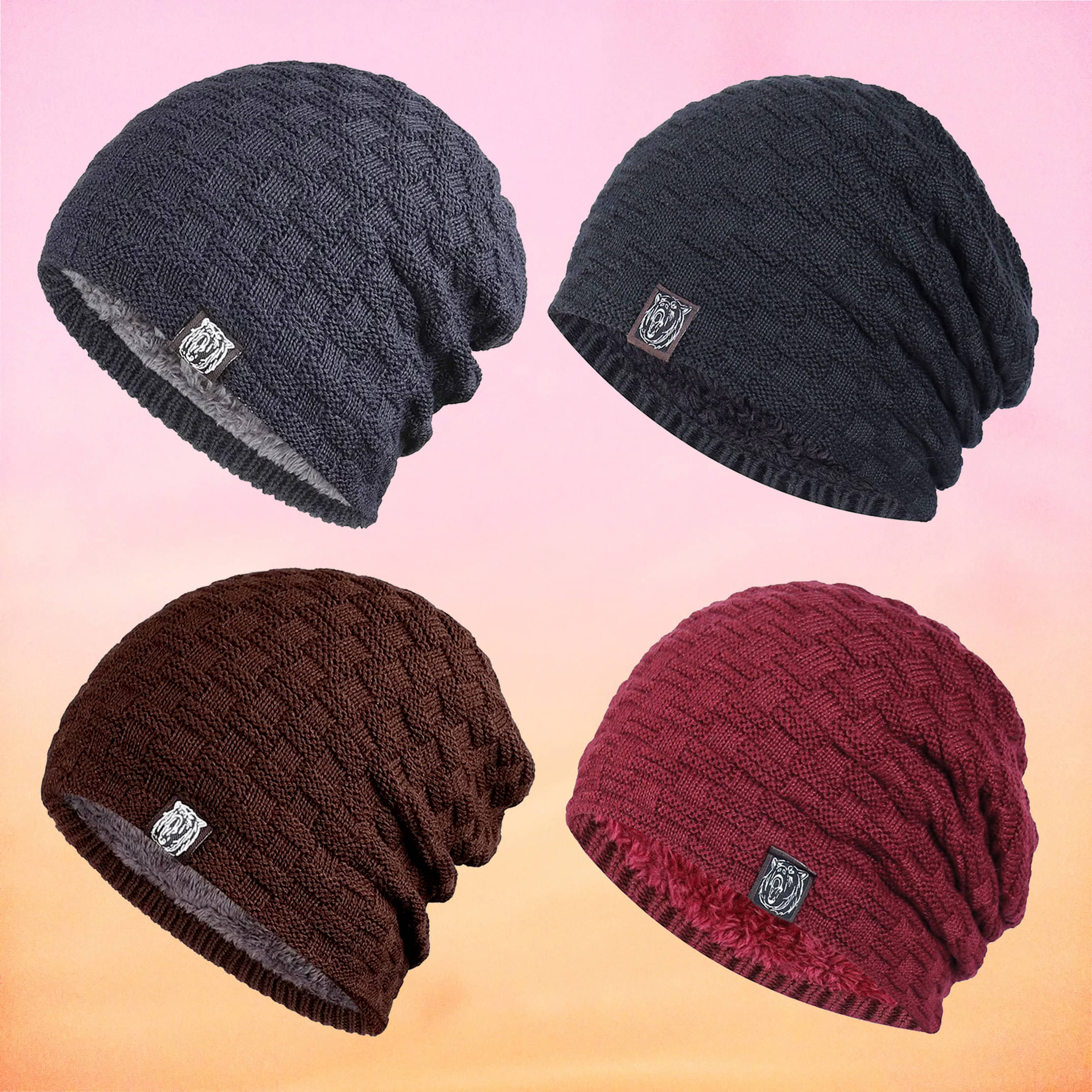 Alamos Pack of 4 Woollen Men's Cap ( Blue ) Alamos Pack of 4 Woollen Men's Cap ( Blue )