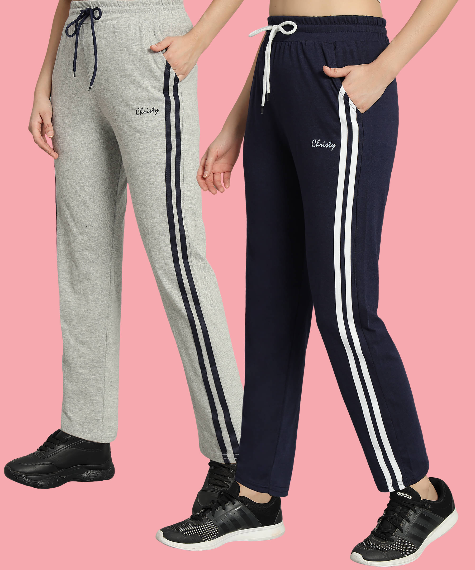     			Christy World Multicolor 6 Cotton Women's Running Trackpants ( Pack of 2 )