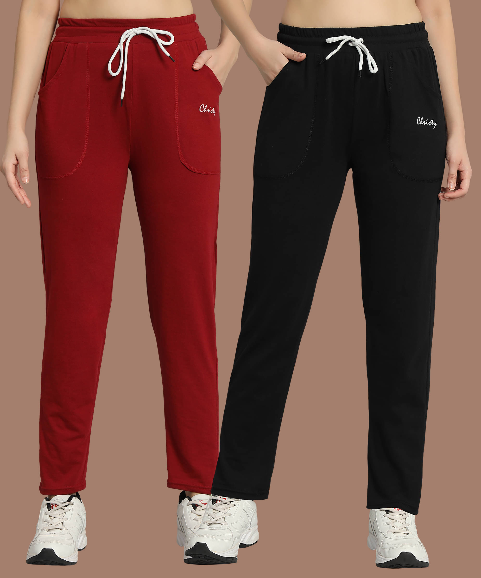     			Christy World Multicolor Cotton Women's Running Trackpants ( Pack of 2 )