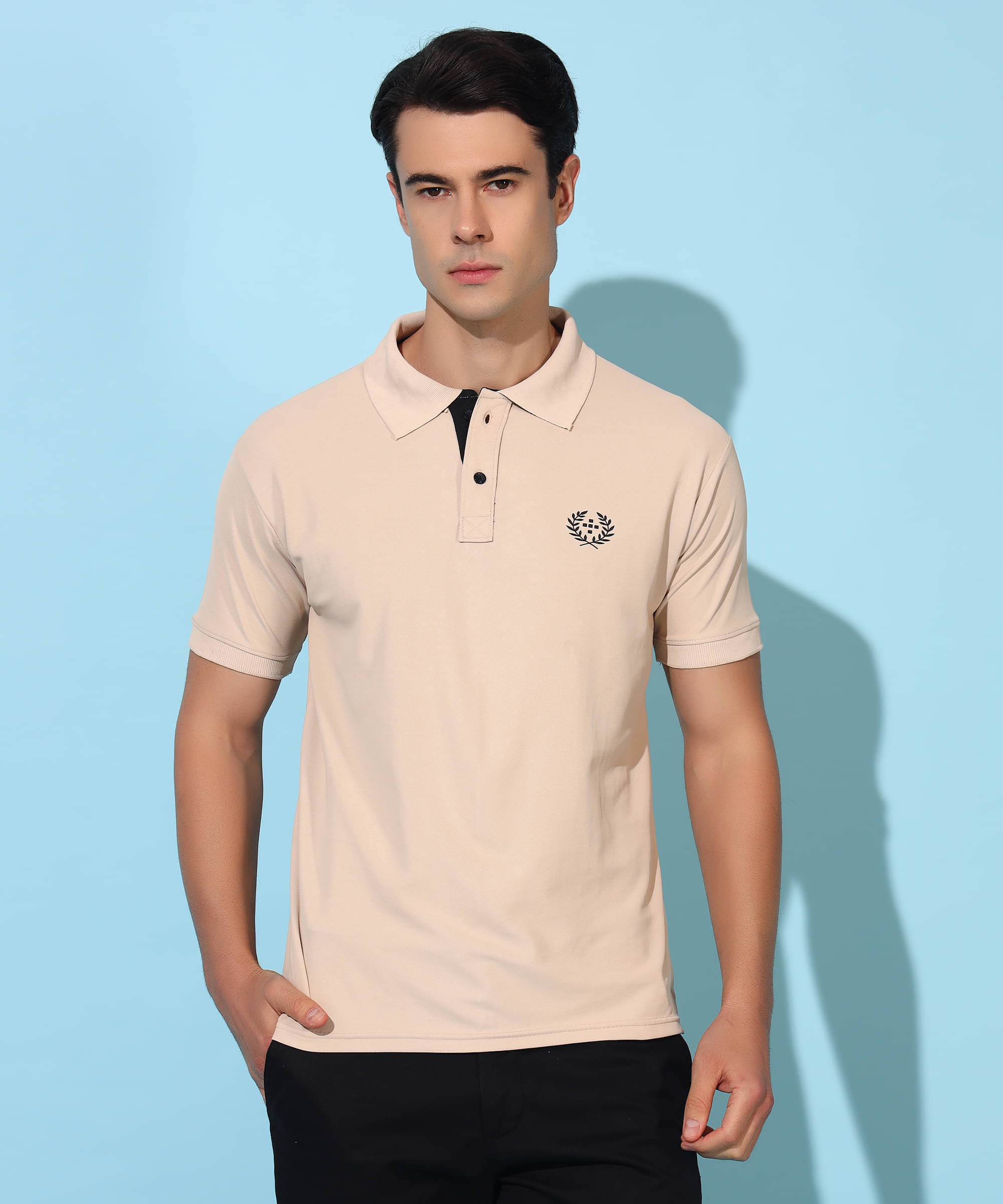     			Christy World Pack of 1 Polyester Regular Fit Solid Half Sleeves Men's Polo T Shirt ( Beige )