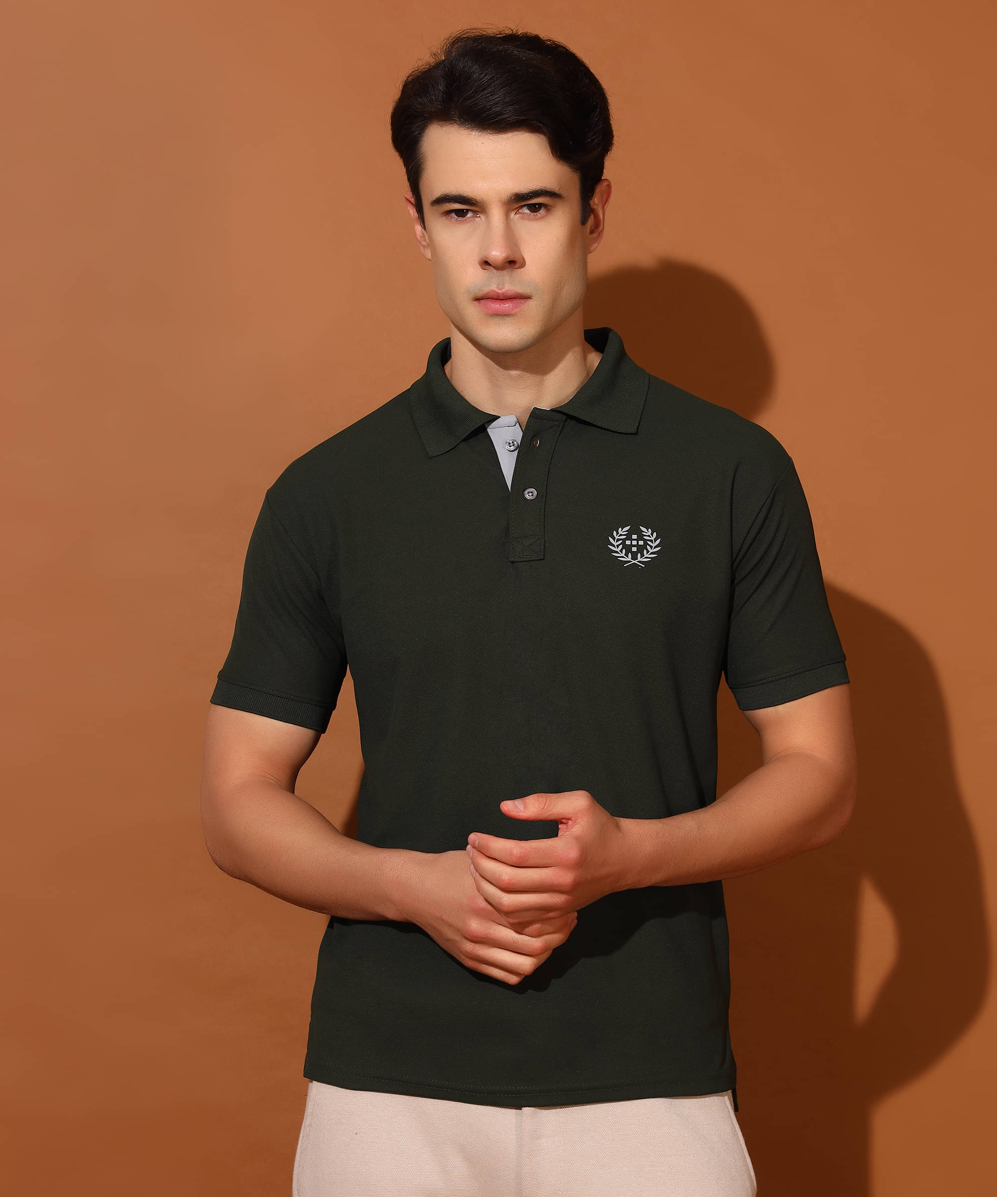     			Christy World Pack of 1 Polyester Regular Fit Solid Half Sleeves Men's Polo T Shirt ( Dark Green )