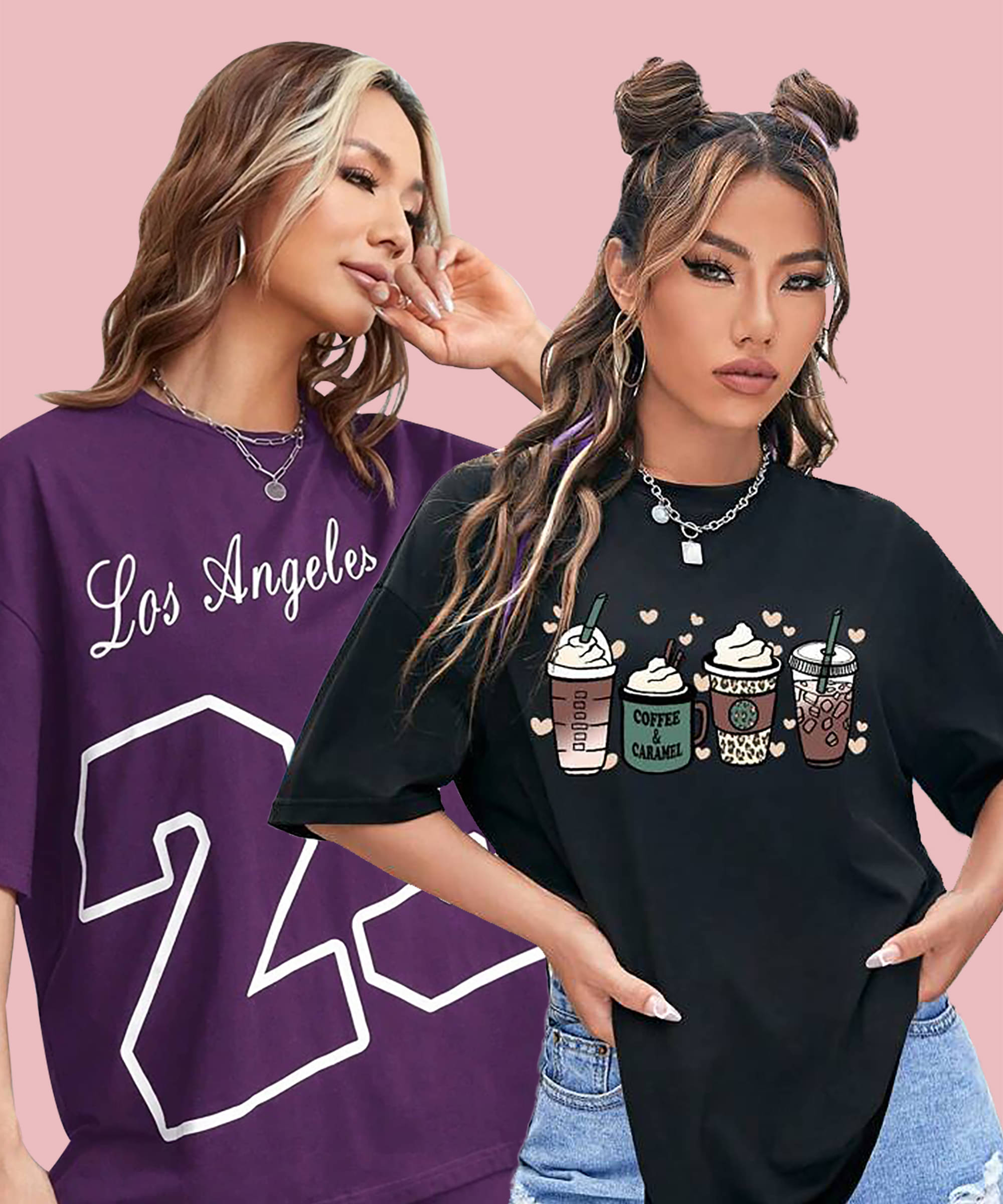     			Christy World Women Cotton Printed Oversized Fit Round Neck T-Shirt ( Multicolor 8 )