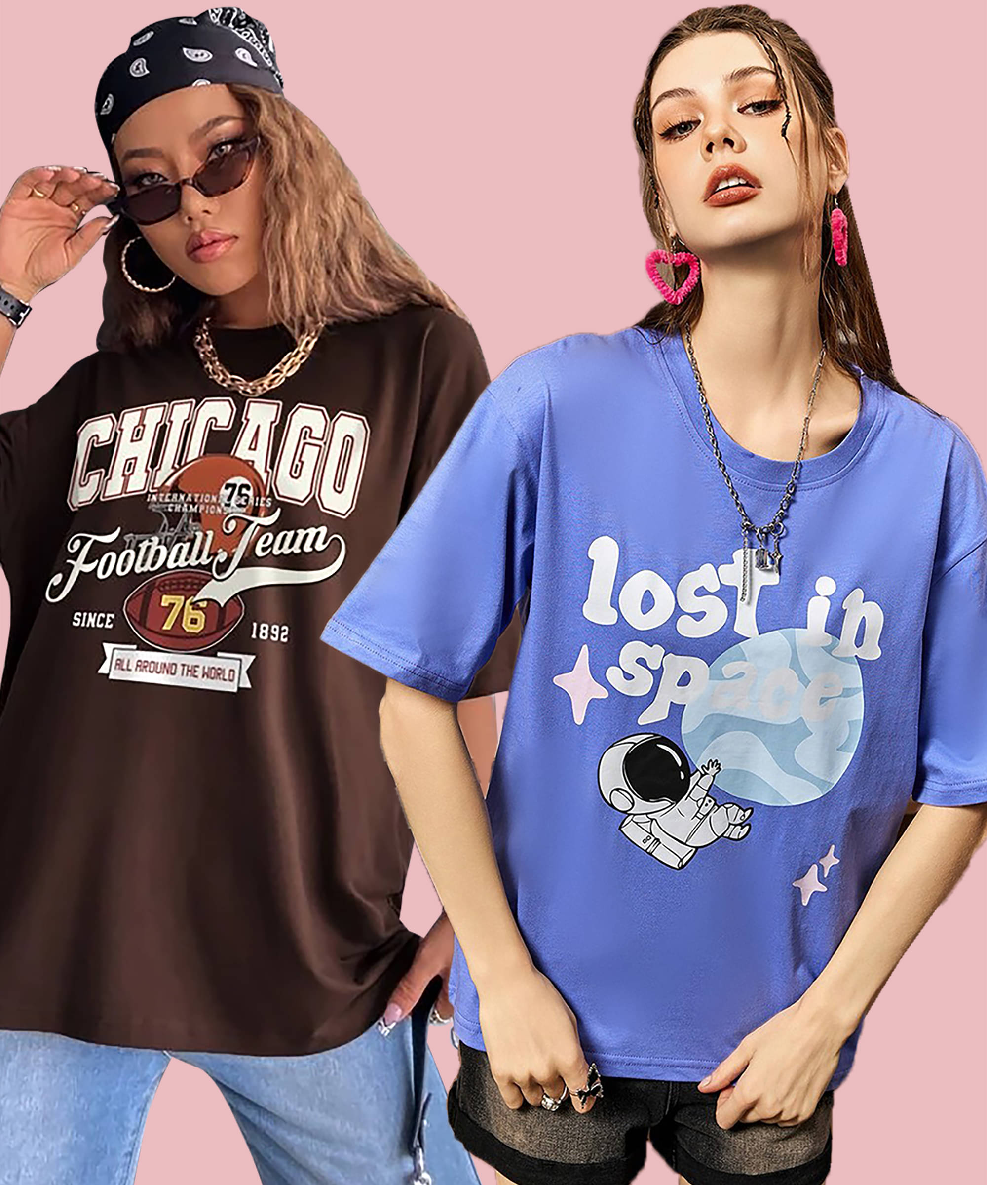 Christy World Women Cotton Printed Oversized Fit Round Neck T-Shirt ( Multicolor 12 ) Christy World Women Cotton Printed Oversized Fit Round Neck T-Shirt ( Multicolor 12 )