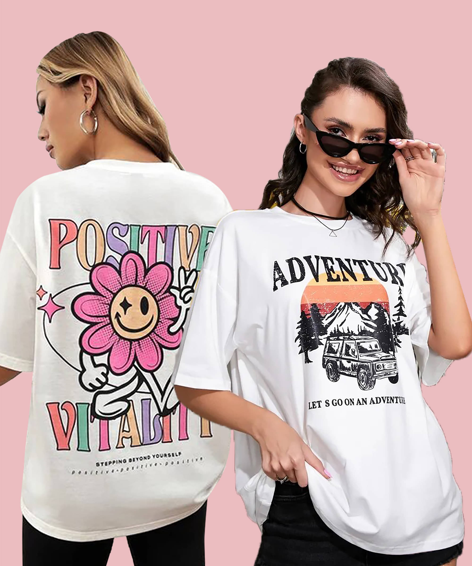     			Christy World Women Cotton Printed Oversized Fit Round Neck T-Shirt ( Multicolor 11 )