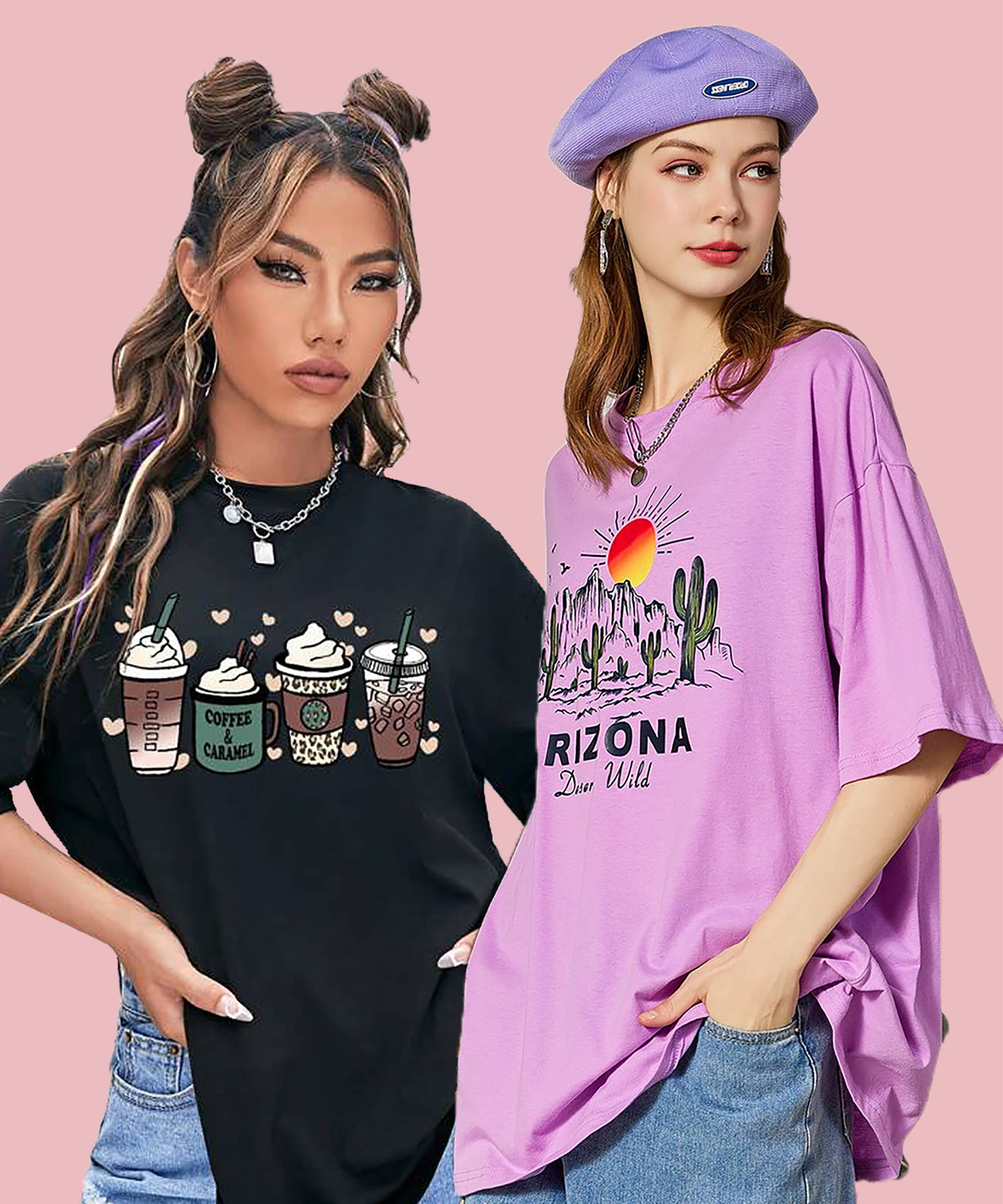     			Christy World Women Cotton Printed Oversized Fit Round Neck T-Shirt ( Multicolor 11 )
