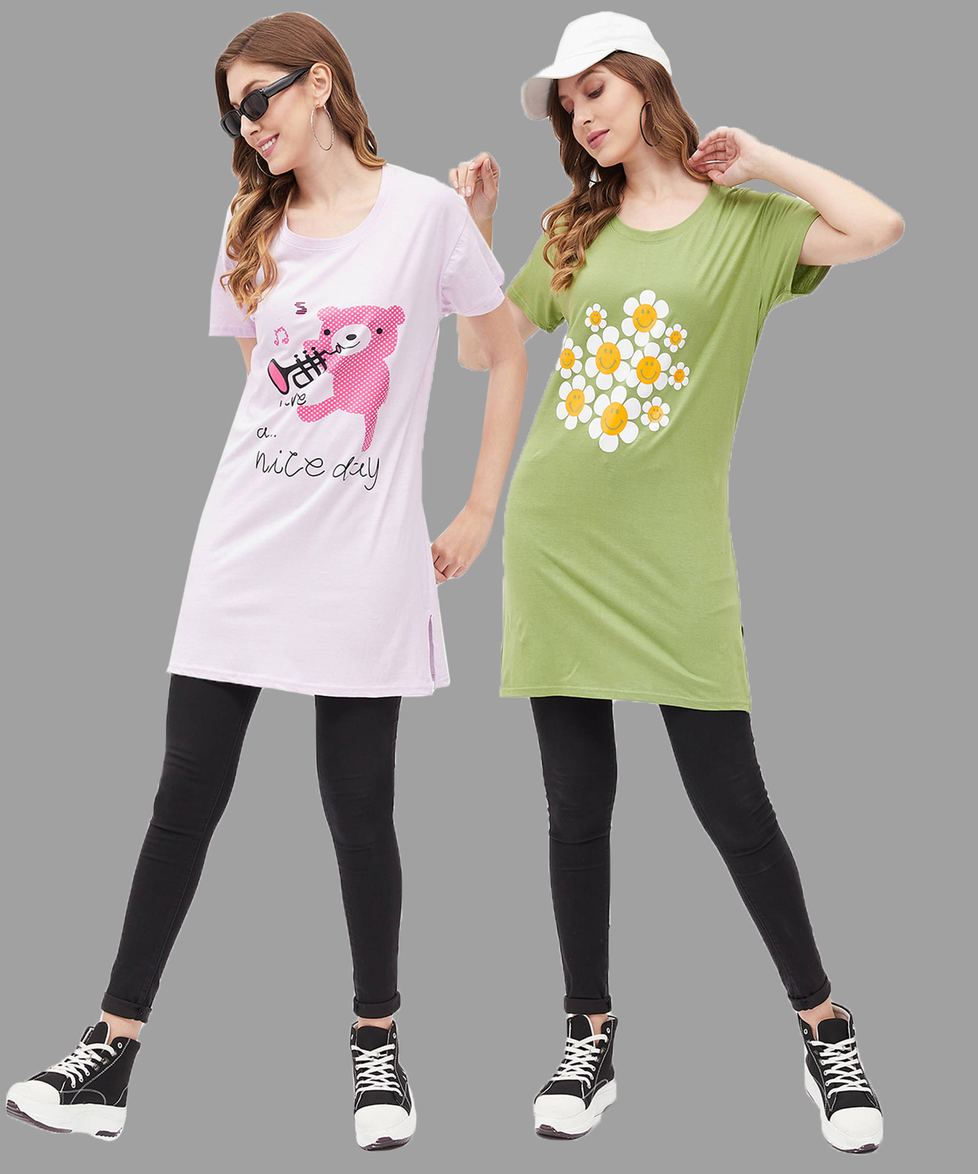     			Christy World Women Cotton Printed Regular Fit Round Neck T-Shirt ( Multicolor 8 )