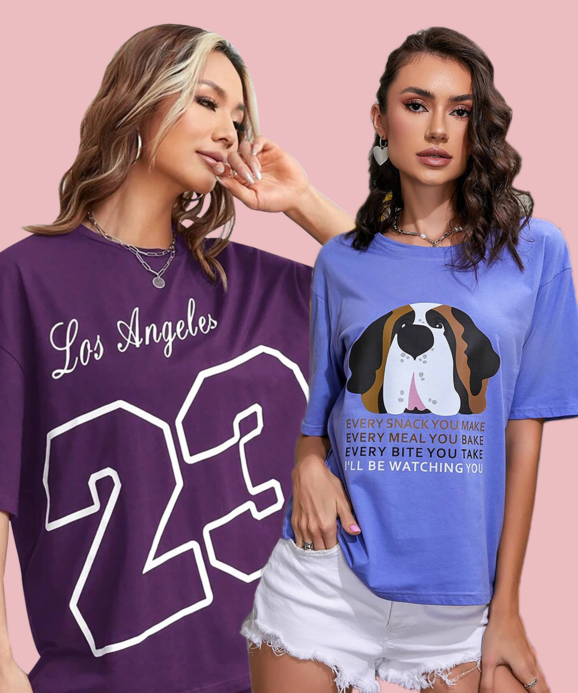    			Christy World Women Cotton Printed Oversized Fit Round Neck T-Shirt ( Multicolor 11 )
