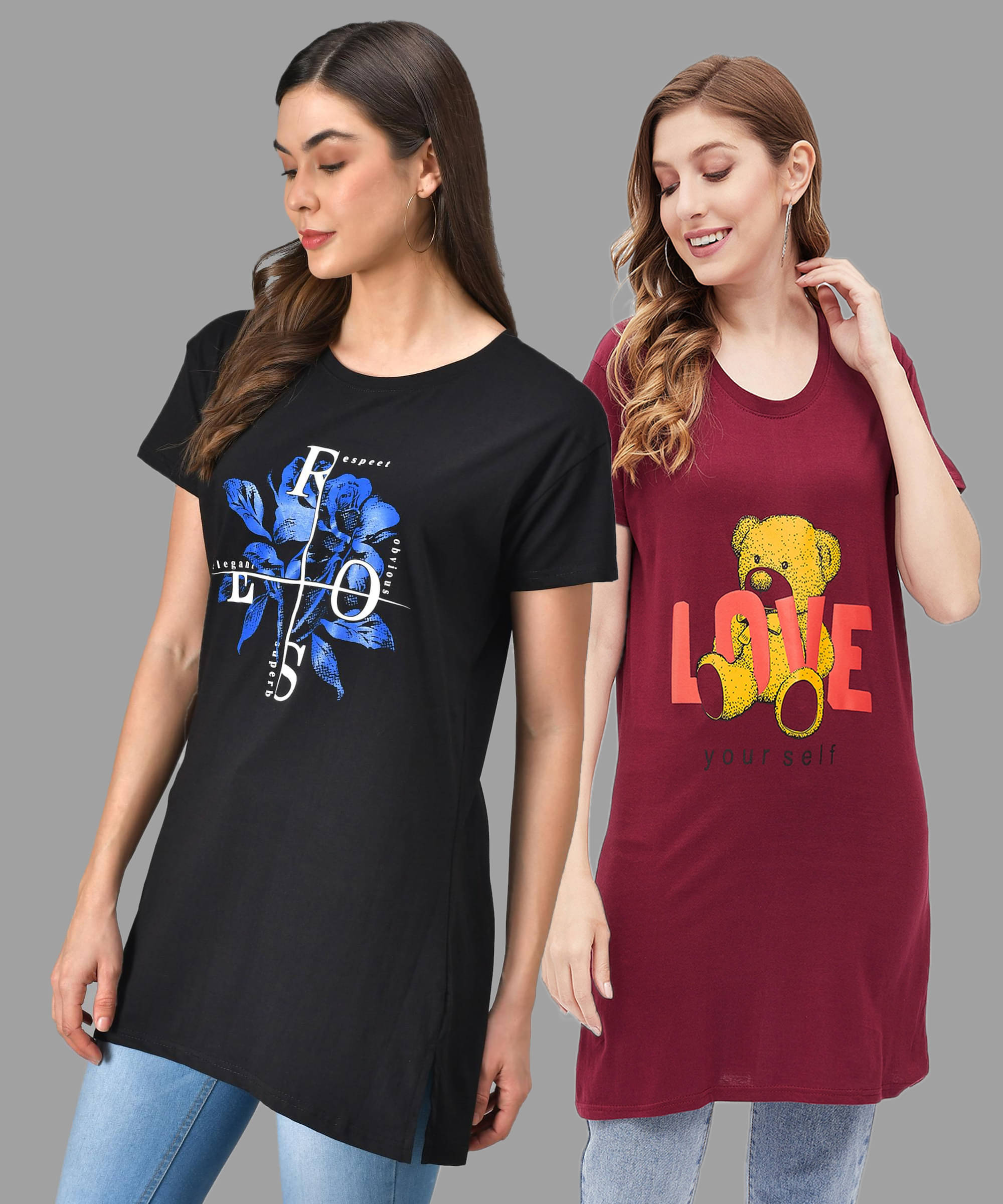     			Christy World Women Cotton Printed Regular Fit Round Neck T-Shirt ( Multicolor 5 )